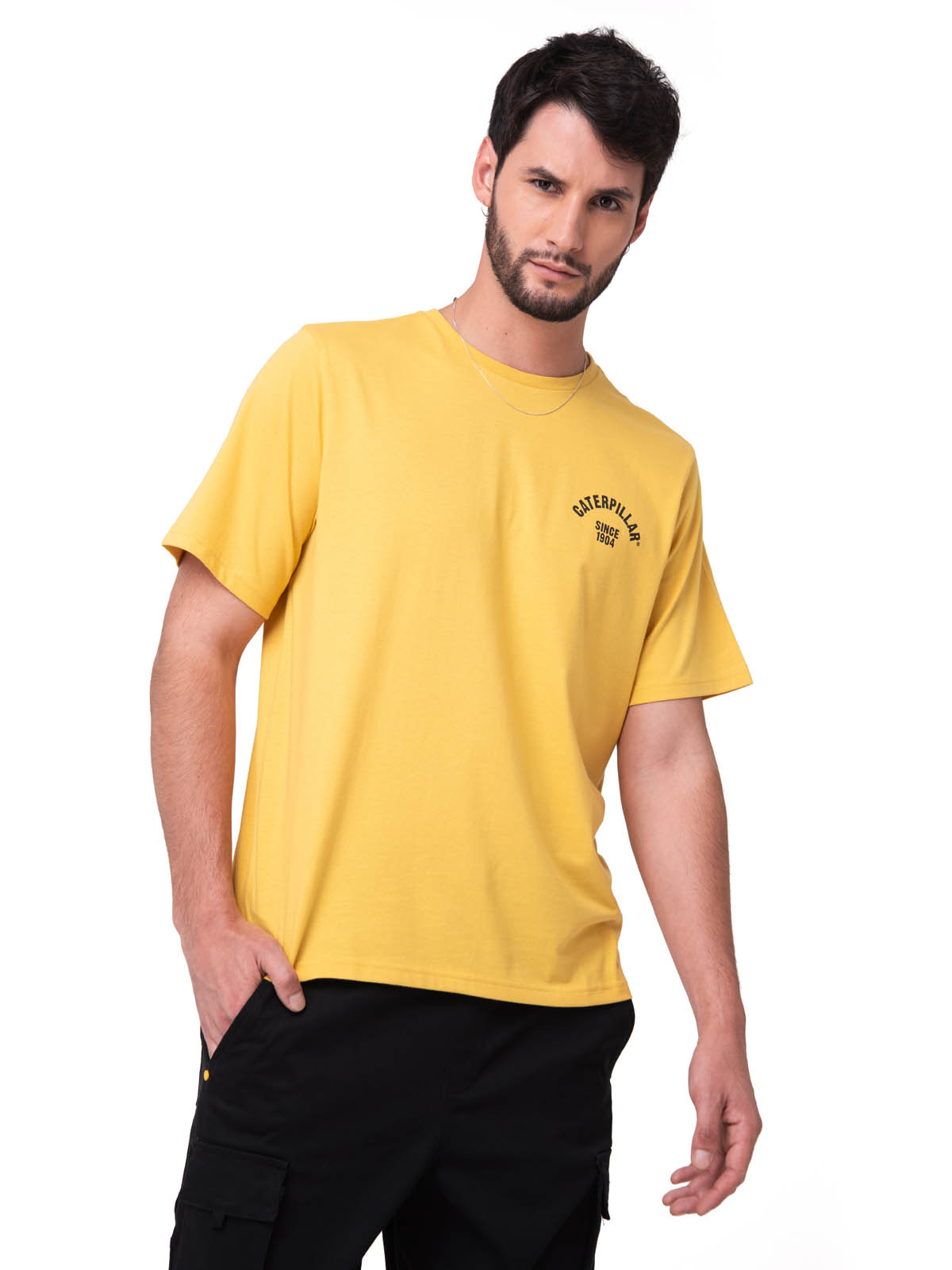 POLERA MANGA CORTA HOMBRE GRAPHIC MOTO AMARILLO CAT - 1