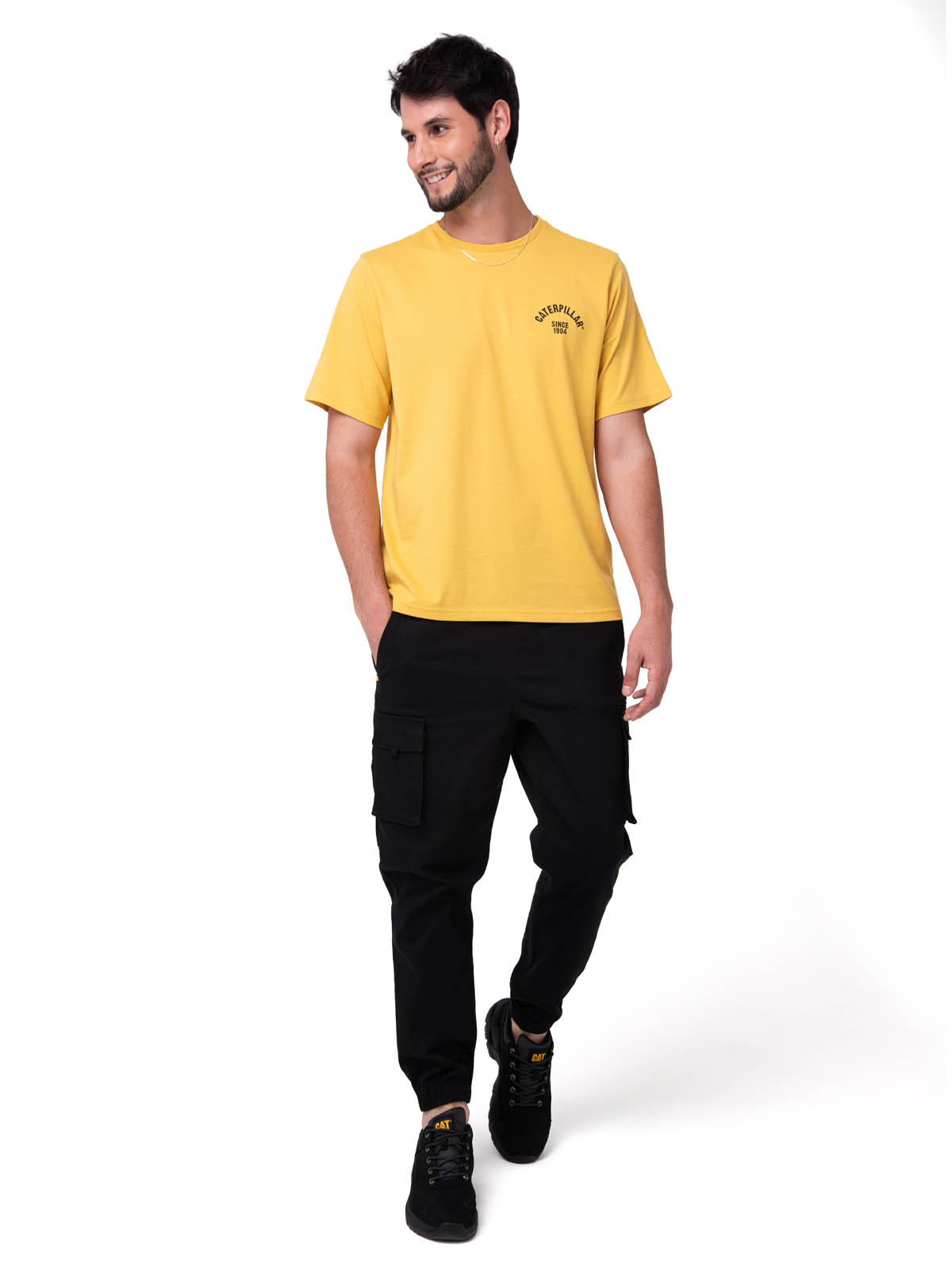 POLERA MANGA CORTA HOMBRE GRAPHIC MOTO AMARILLO CAT - 6