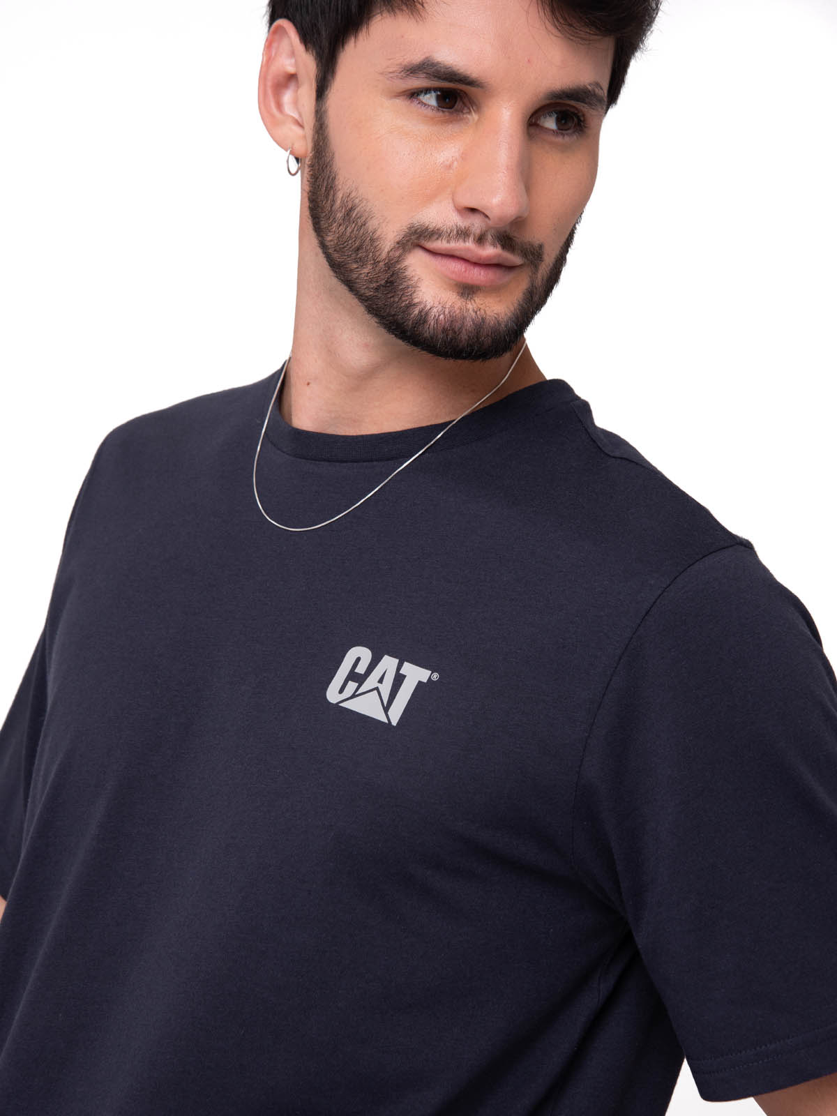 POLERA MANGA CORTA HOMBRE SMALL LOGO AZUL CAT - 5