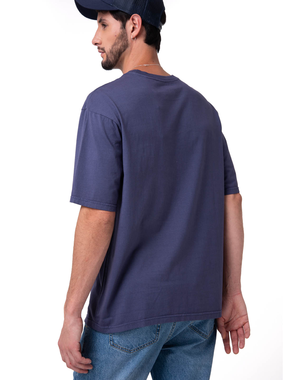 POLERA MANGA CORTA HEAVYWEIGHT RELAXED AZUL CAT - 2