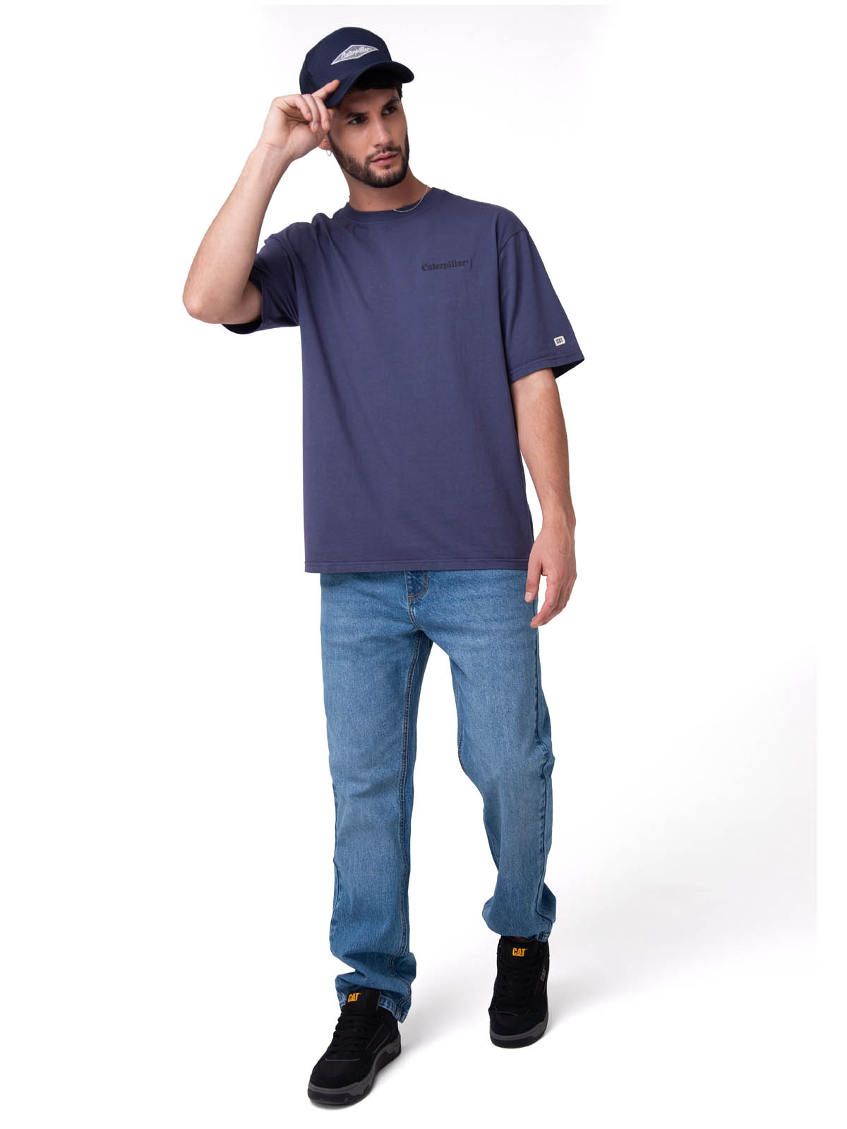 POLERA MANGA CORTA HEAVYWEIGHT RELAXED AZUL CAT - 5