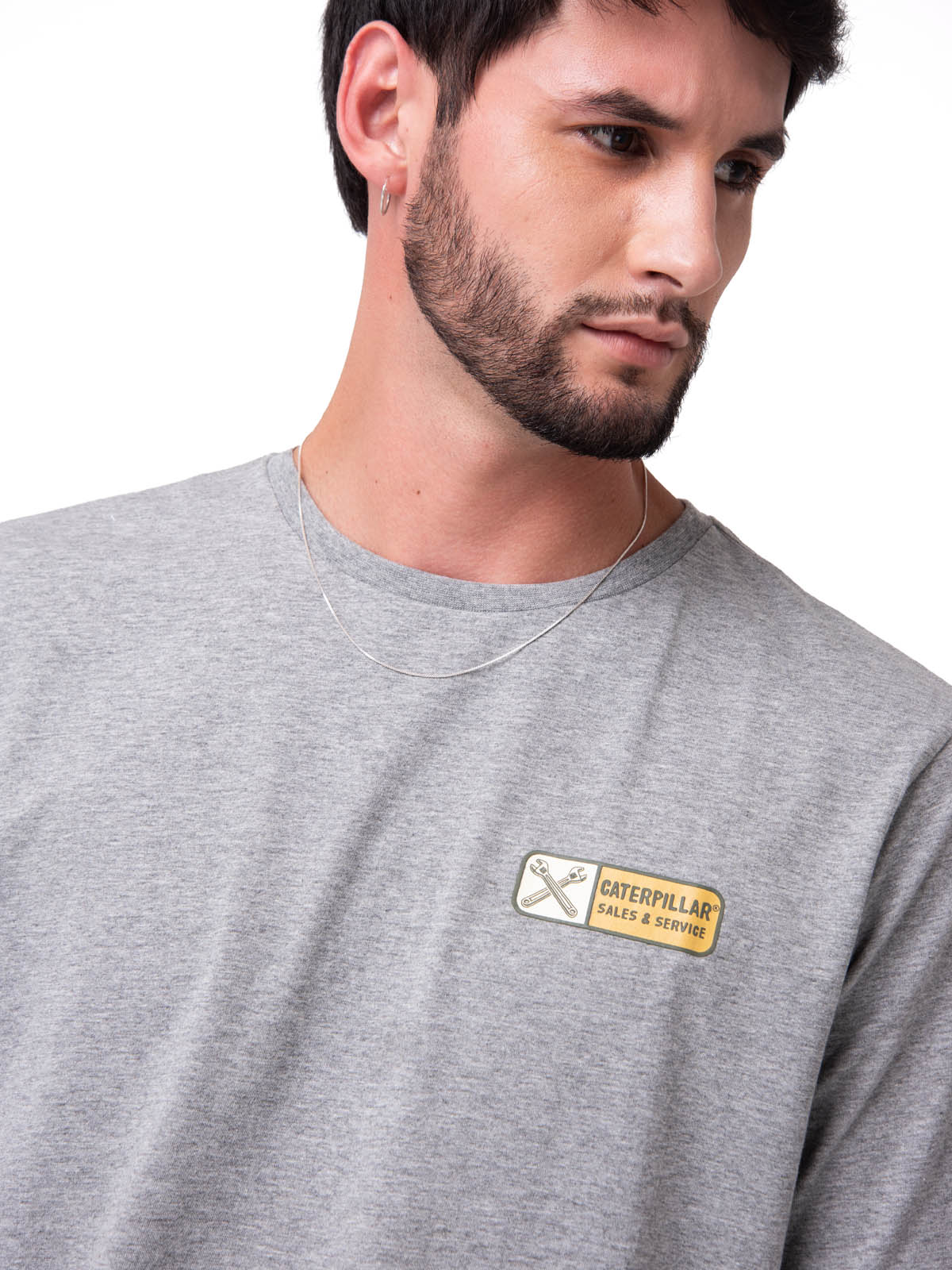 POLERA MANGA CORTA HOMBRE SALES AND SERVICE GRIS CAT - 4