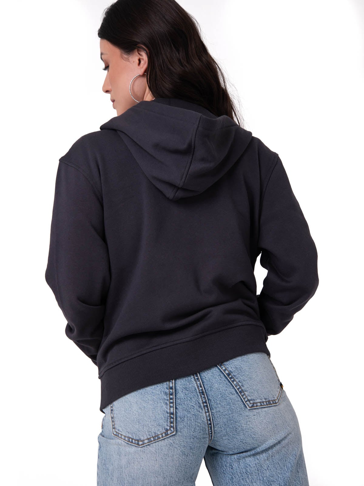POLERON MUJER PATCH FULL ZIP NEGRO CAT - 5