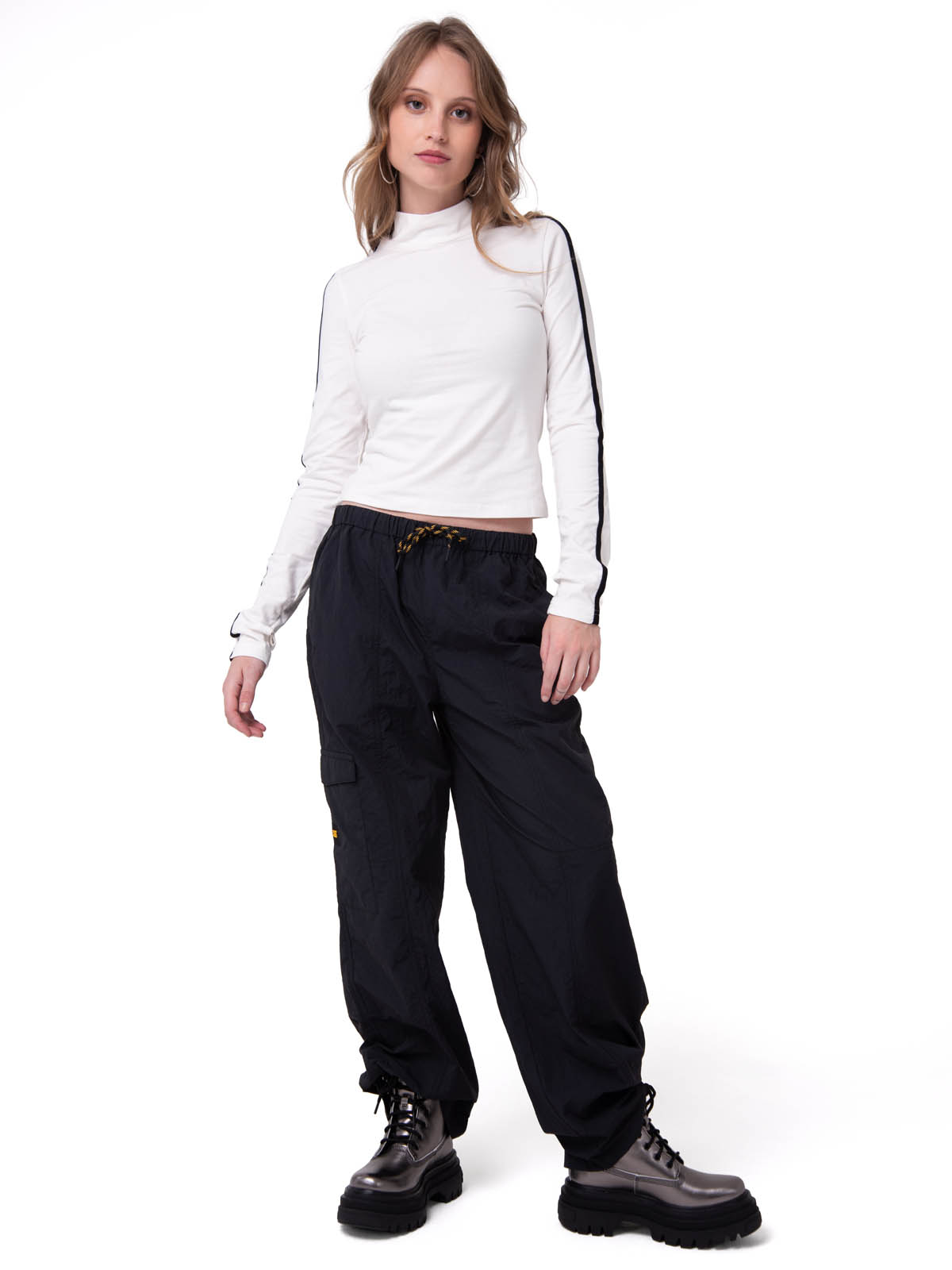 POLERA MANGA LARGA MUJER SPORTY MOCK NECK BLANCO CAT - 6