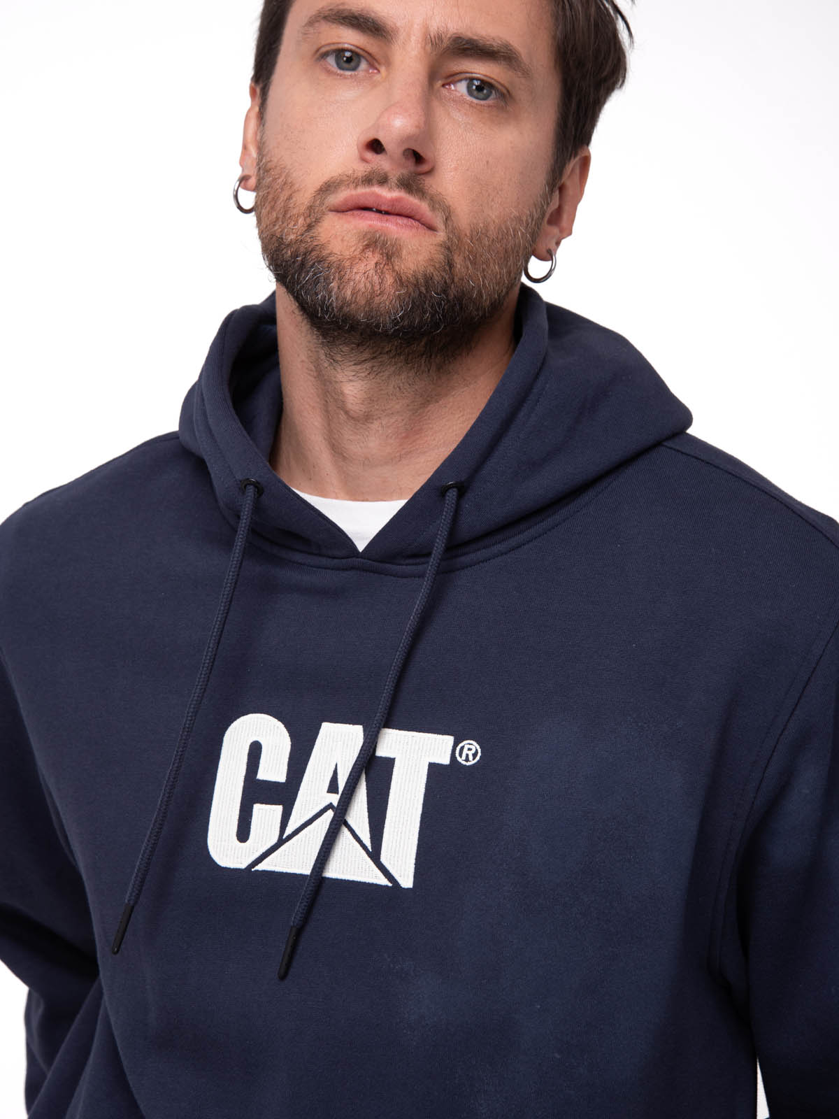 POLERON HOMBRE LOGO AZUL OSCURO CAT - 4