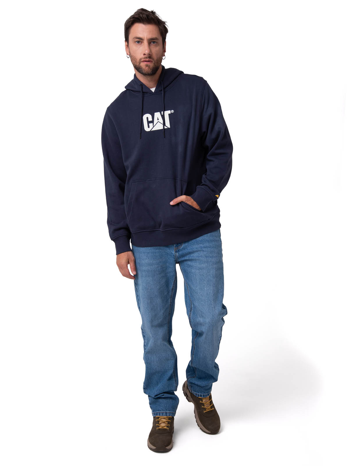 POLERON HOMBRE LOGO AZUL OSCURO CAT - 5