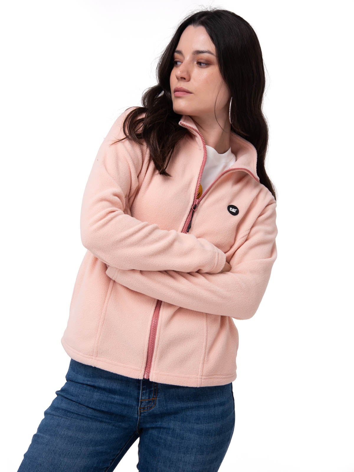 POLAR MUJER MICROFLEECE FULL ZIP ROSA CAT - 1