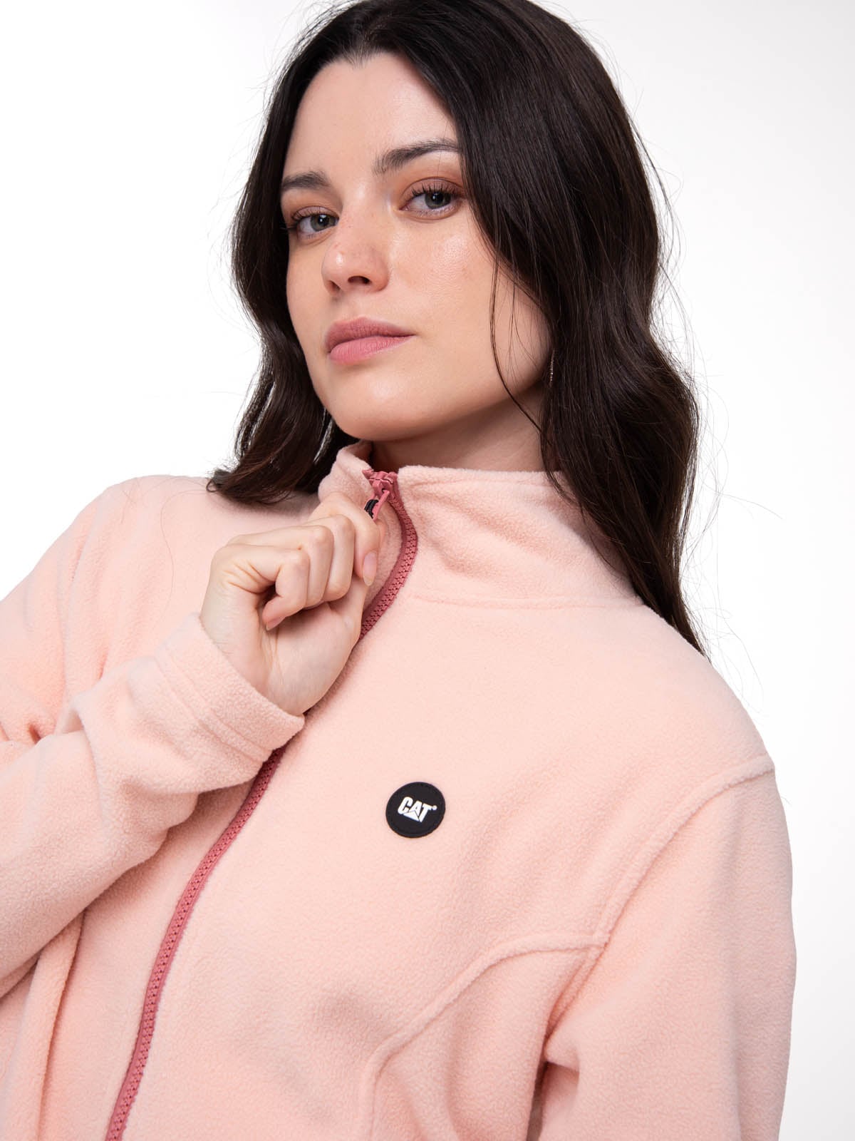 POLAR MUJER MICROFLEECE FULL ZIP ROSA CAT - 4