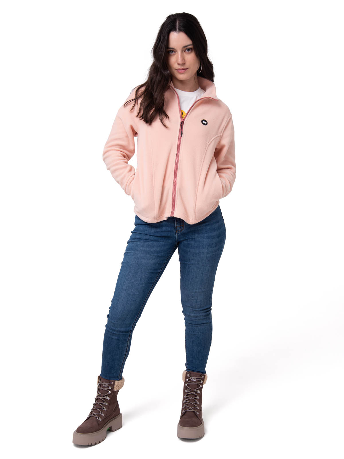 POLAR MUJER MICROFLEECE FULL ZIP ROSA CAT - 5