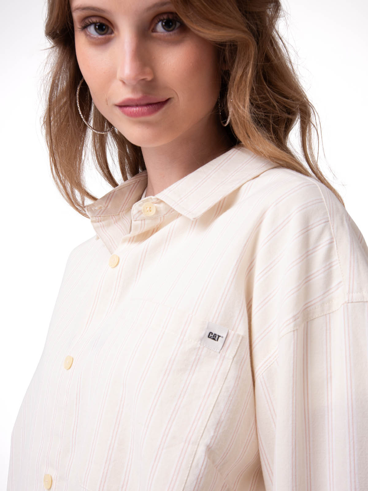 CAMISA MANGA LARGA MUJER OVERSIZED BLANCO CAT - 4