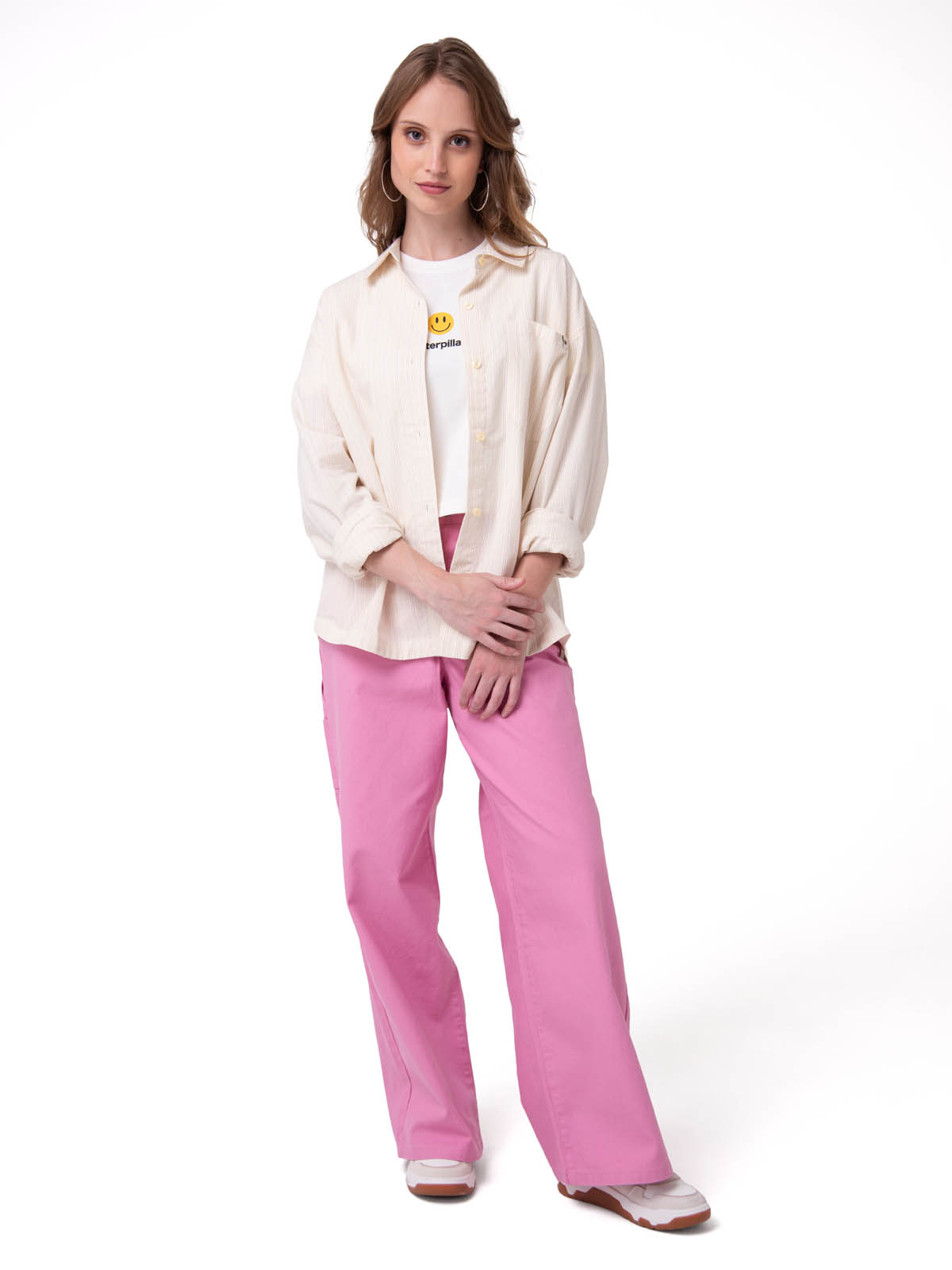 CAMISA MANGA LARGA MUJER OVERSIZED BLANCO CAT - 5