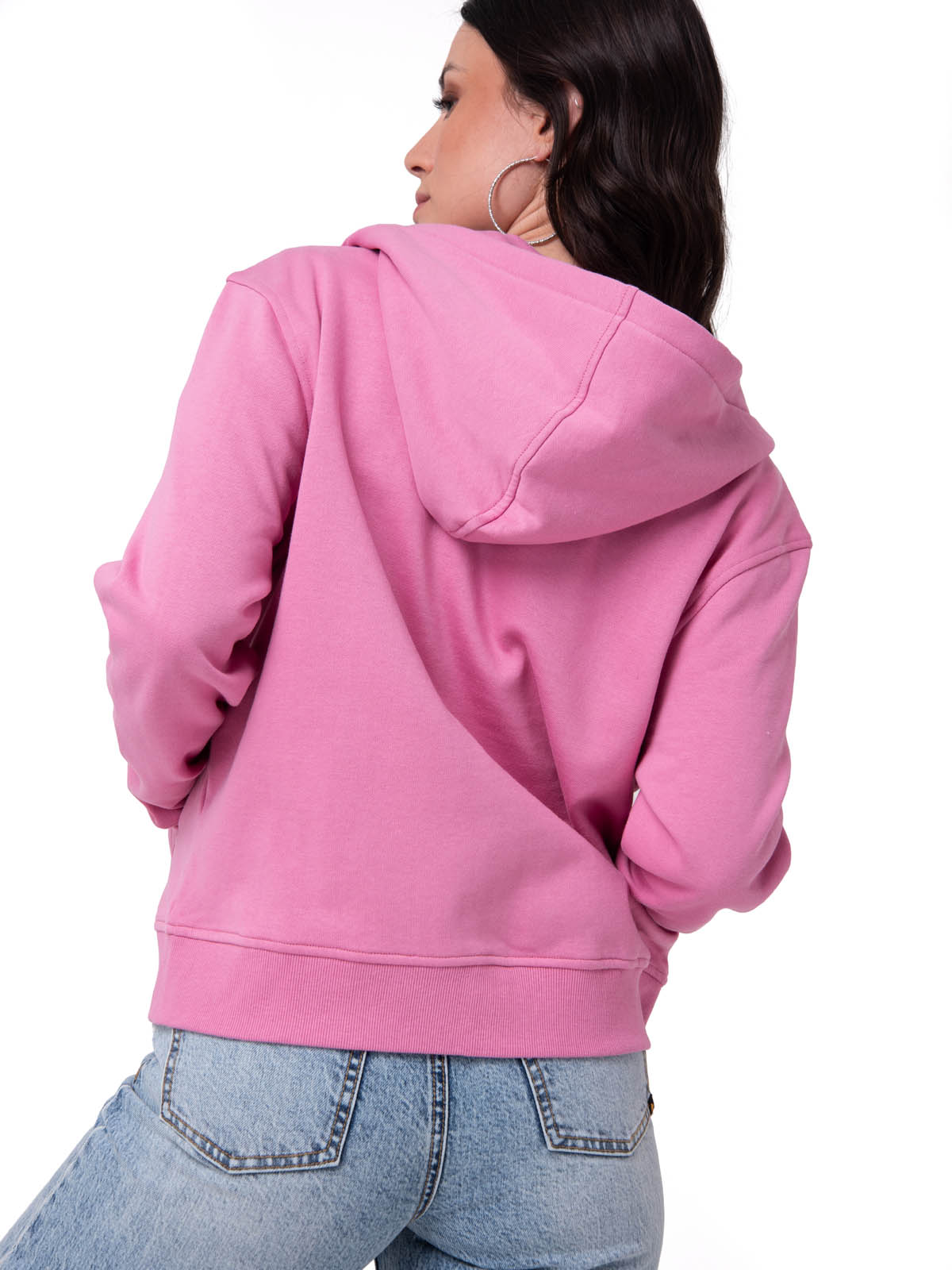POLERON MUJER PATCH FULL ZIP ROSA CAT - 4