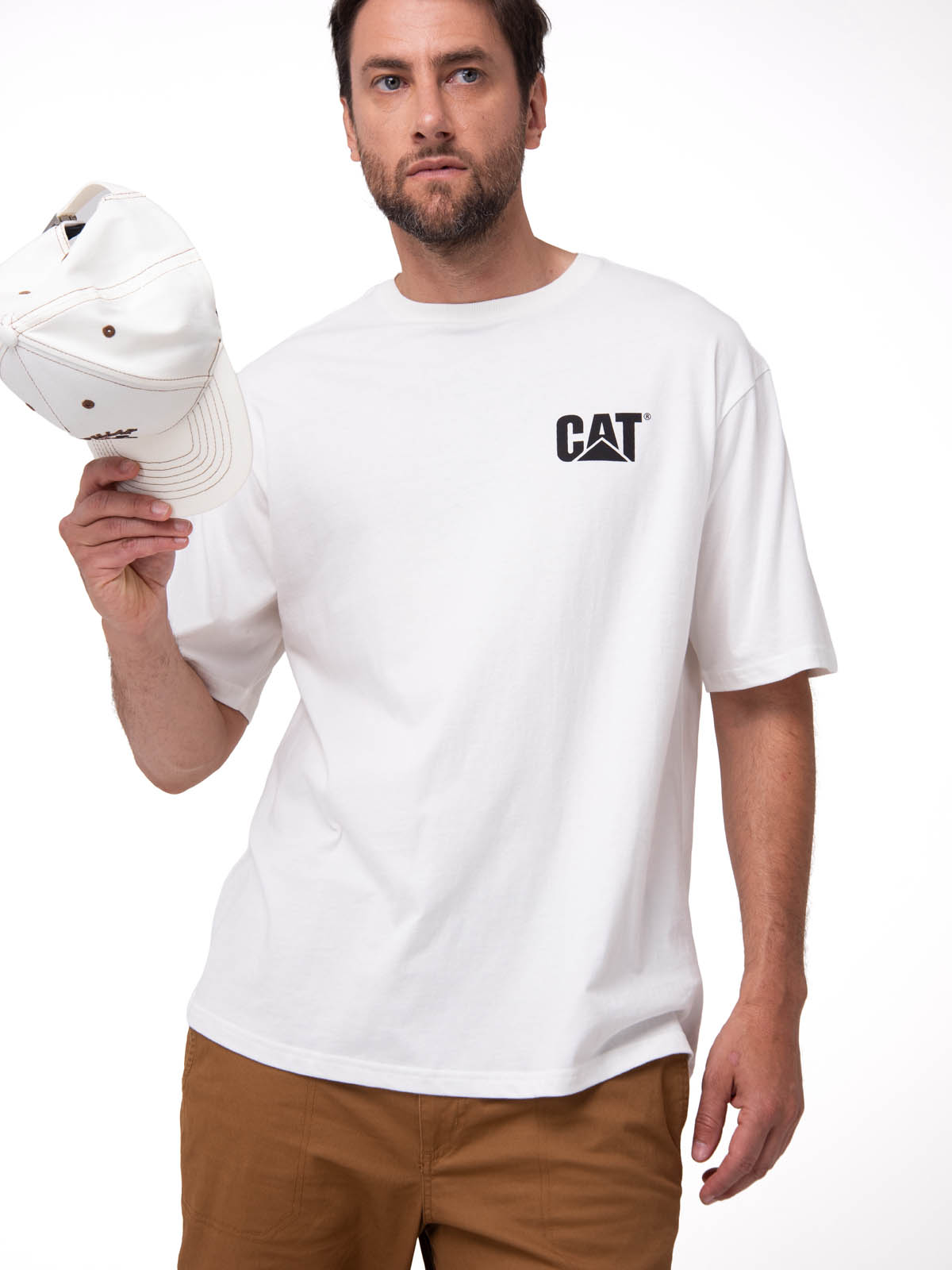 POLERA MANGA CORTA HOMBRE RELAXED DANNY BLANCO CAT - 1