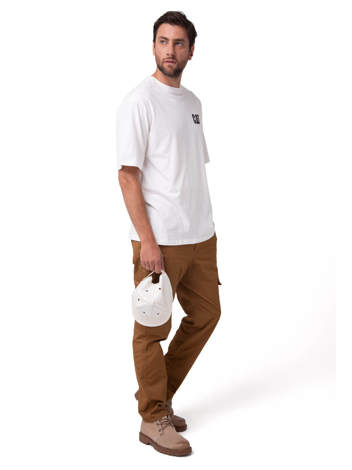 POLERA MANGA CORTA HOMBRE RELAXED DANNY BLANCO CAT - 5