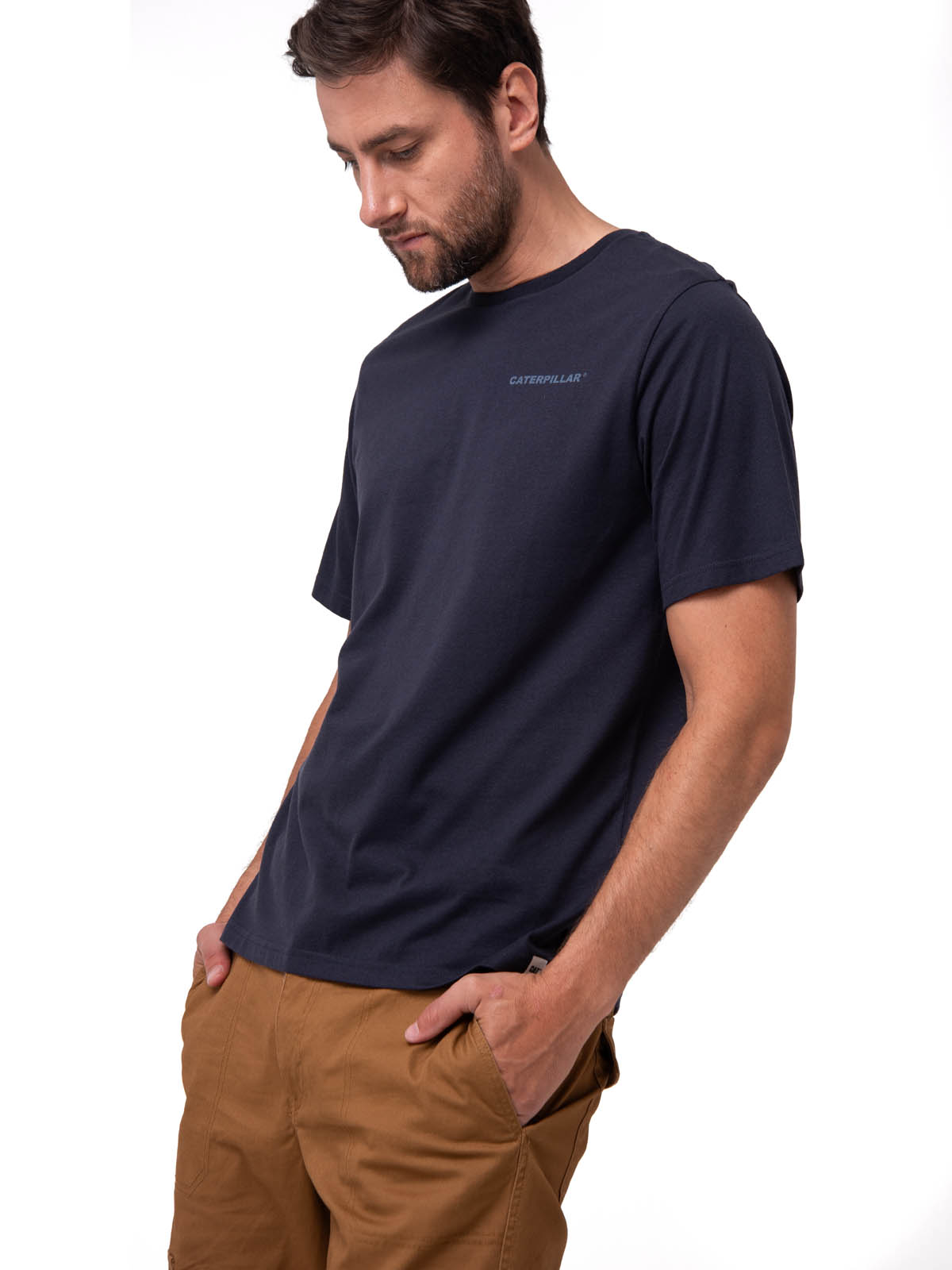 POLERA MANGA CORTA HOMBRE HERITAGE AZUL OSCURO CAT - 1