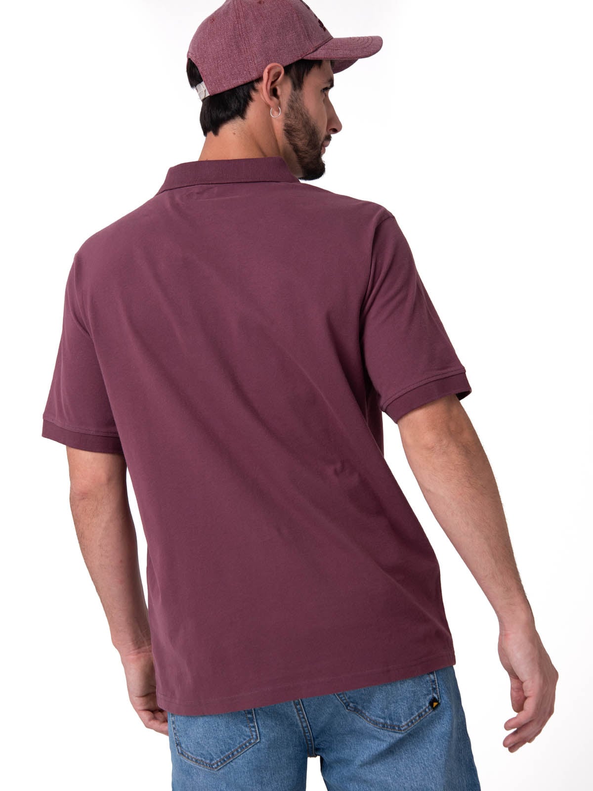 POLERA PIQUE MANGA CORTA LOGO JERSEY BURDEO CAT - 2