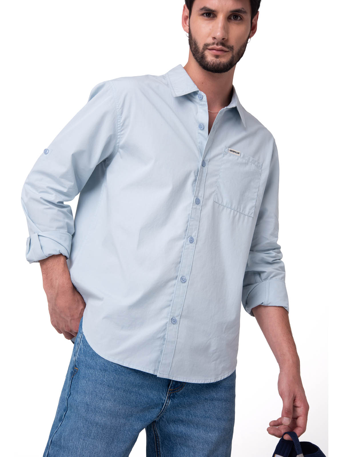 CAMISA HOMBRE POPPLIN CONVERTIBLE CELESTE CAT - 1