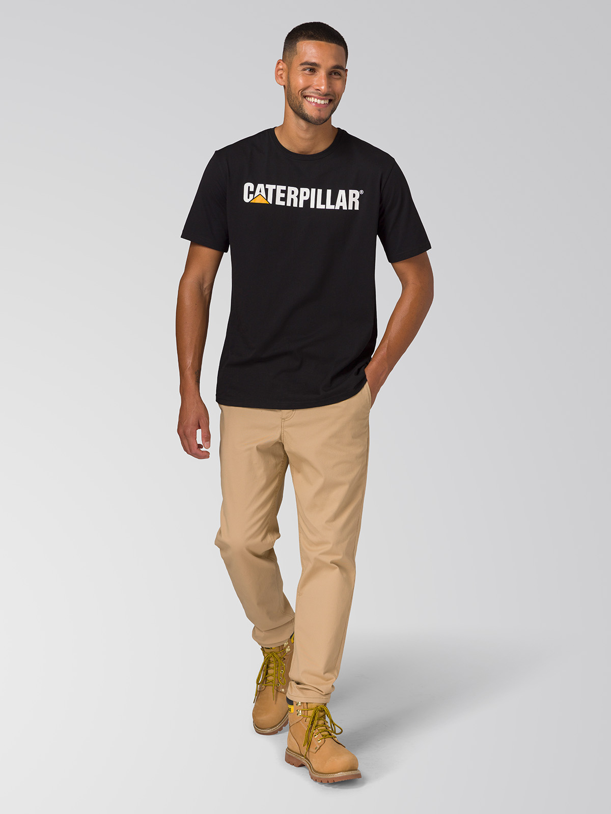PANTALON HOMBRE SLIM TAPERED CHINO BEIGE CAT - 1