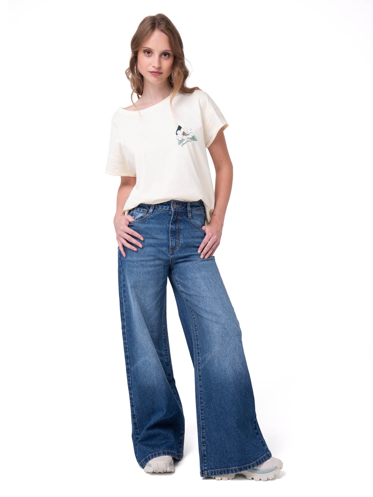 JEANS WIDE LEG MUJER DENIM AZUL CAT - 6