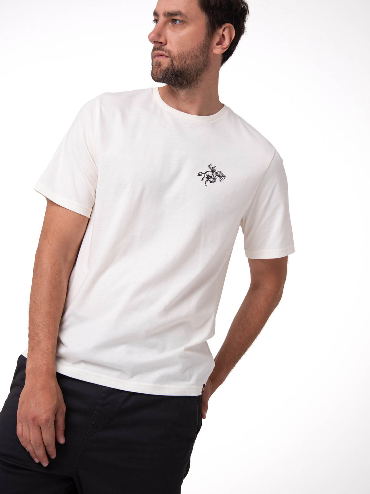 POLERA MANGA CORTA HOMBRE WESTERN URBAN BLANCO CAT - 1