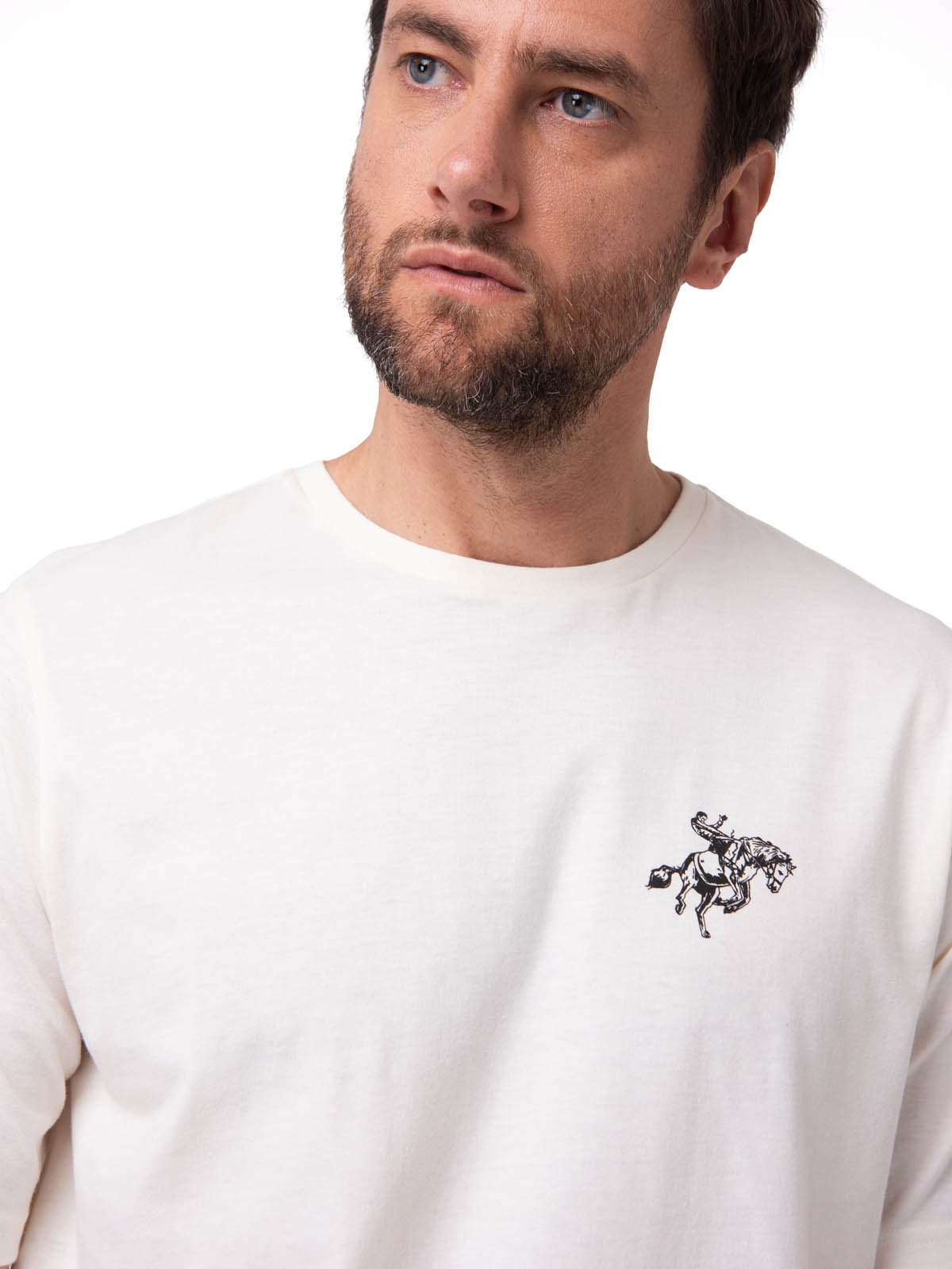 POLERA MANGA CORTA HOMBRE WESTERN URBAN BLANCO CAT - 4