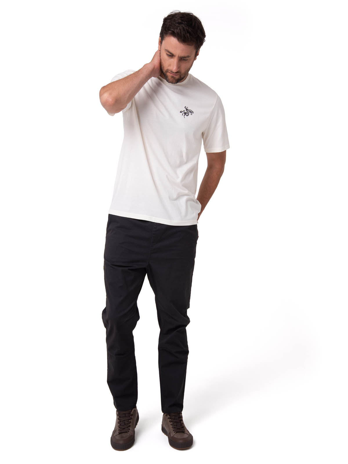 POLERA MANGA CORTA HOMBRE WESTERN URBAN BLANCO CAT - 5