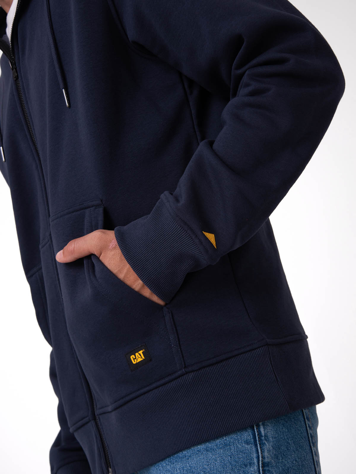 POLERON HOMBRE PATCH FULL ZIP AZUL CAT - 4