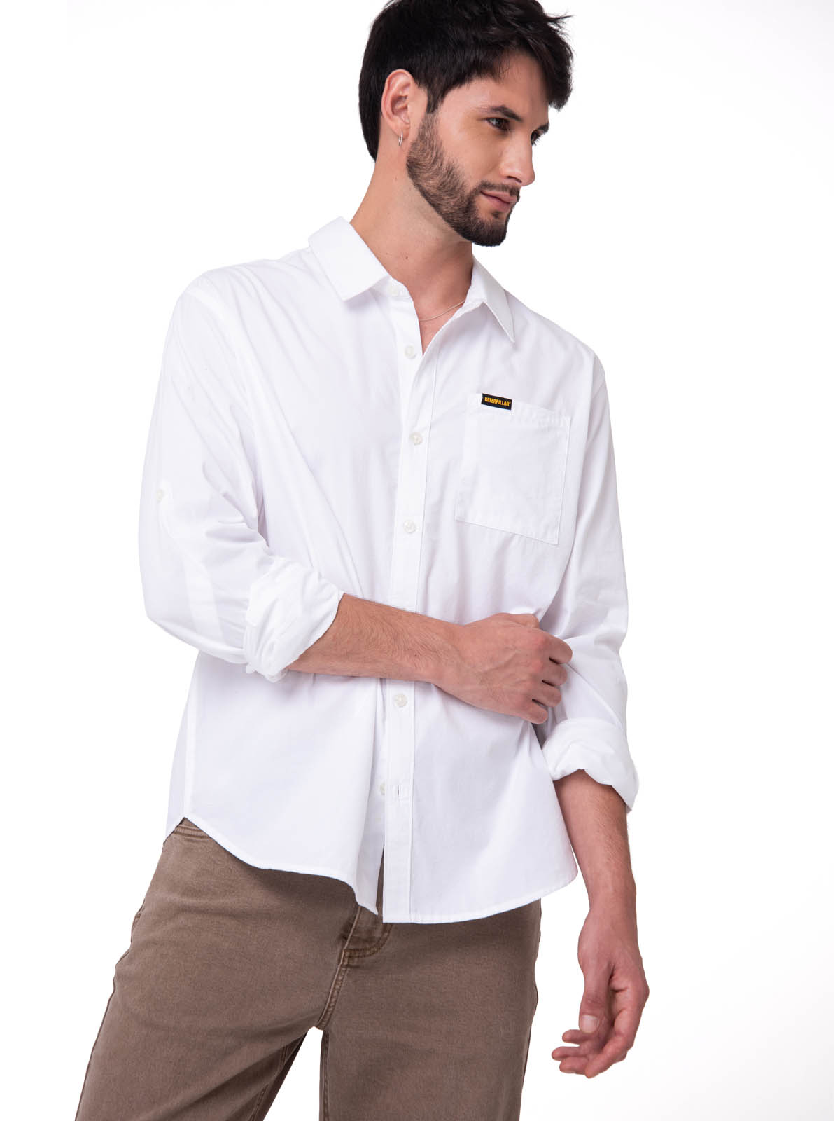 CAMISA HOMBRE POPPLIN CONVERTIBLE BLANCO CAT - 1