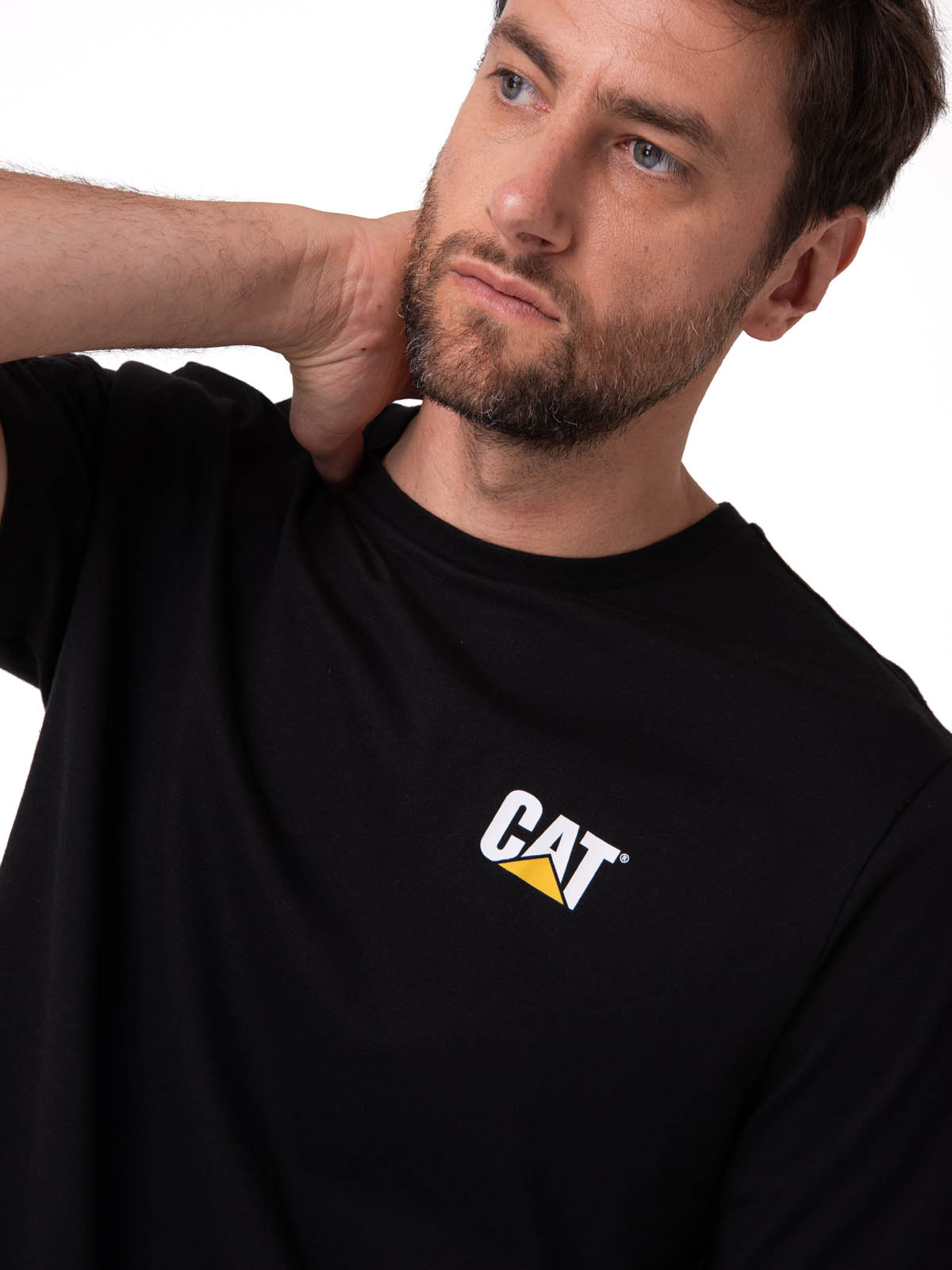 POLERA MANGA CORTA HOMBRE SMALL LOGO NEGRO CAT - 4