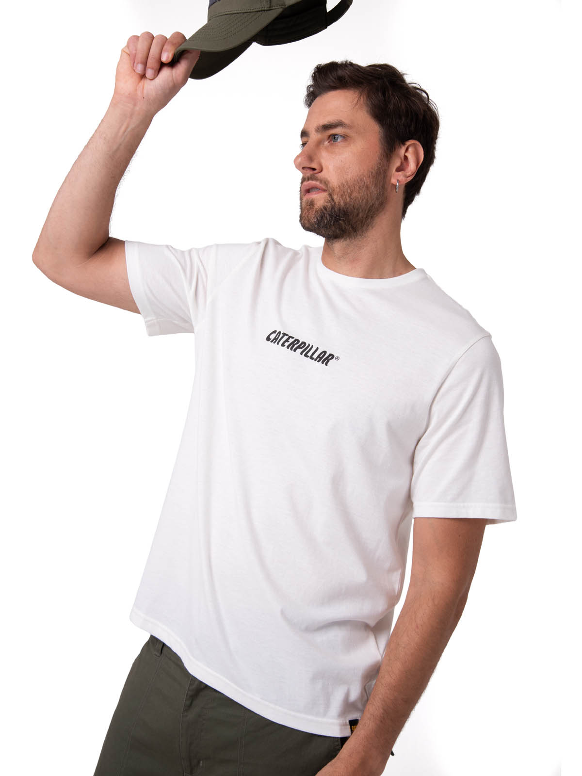 POLERA MANGA CORTA HOMBRE GRAPHIC MOTO BLANCO CAT - 1
