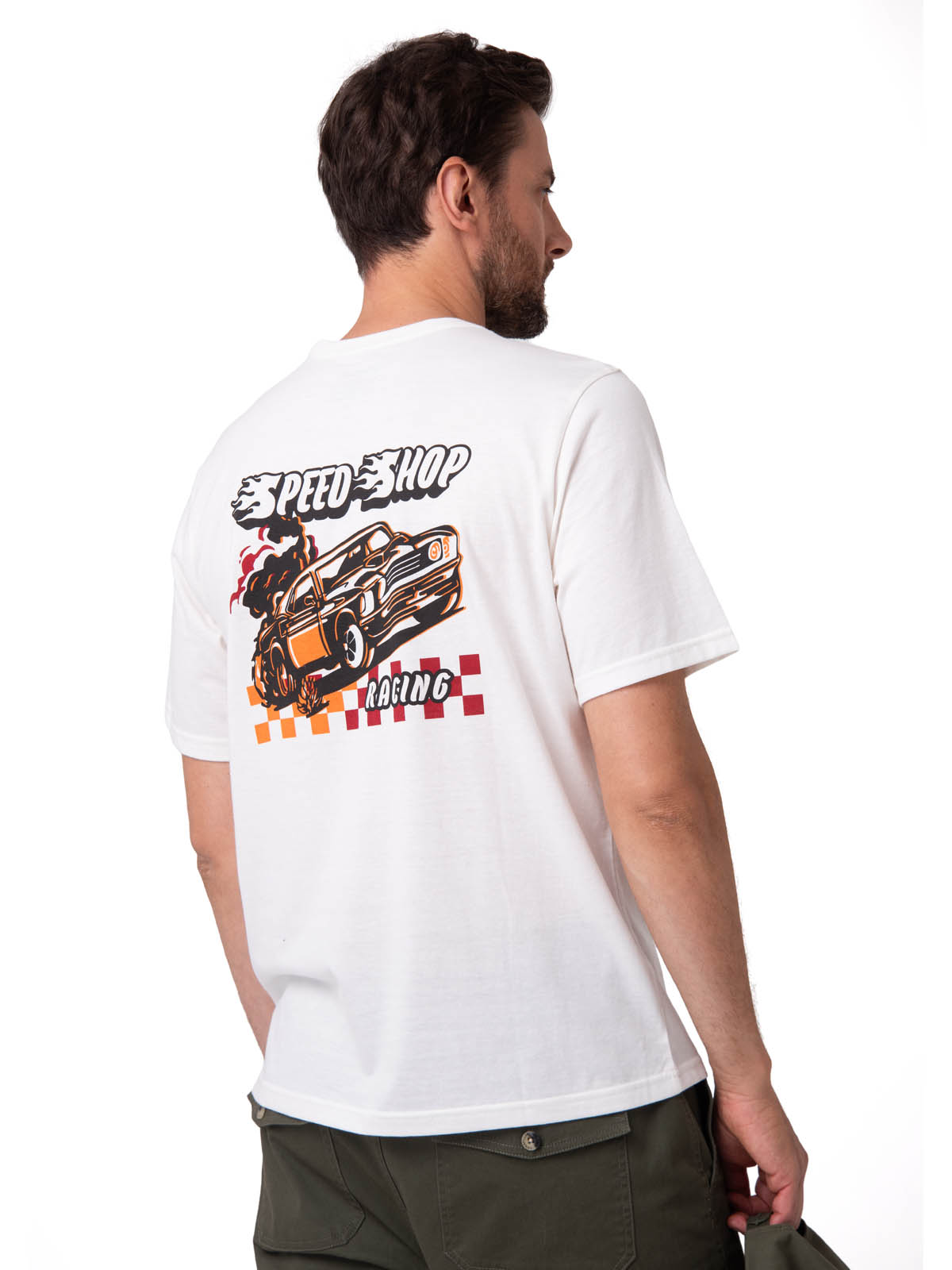 POLERA MANGA CORTA HOMBRE GRAPHIC MOTO BLANCO CAT - 2