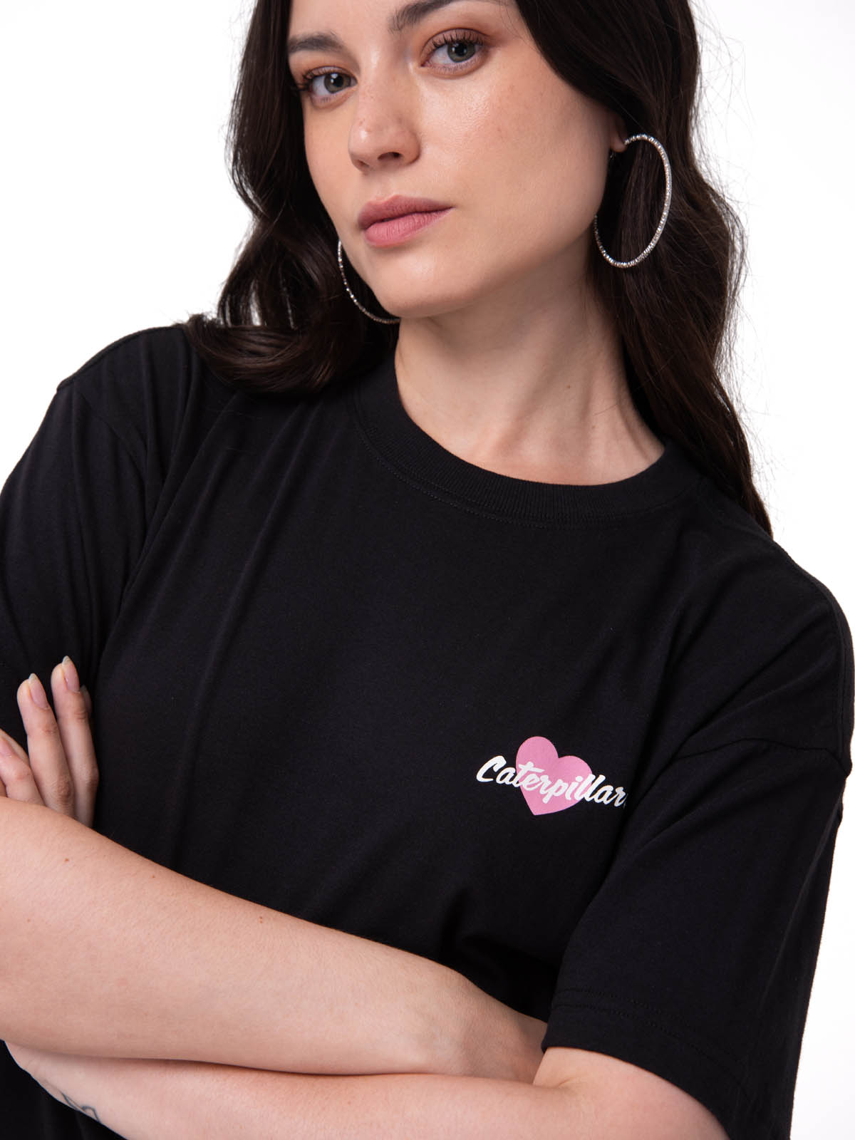 POLERA MANGA CORTA MUJER CATERPILLAR HEART BO NEGRO CAT - 4