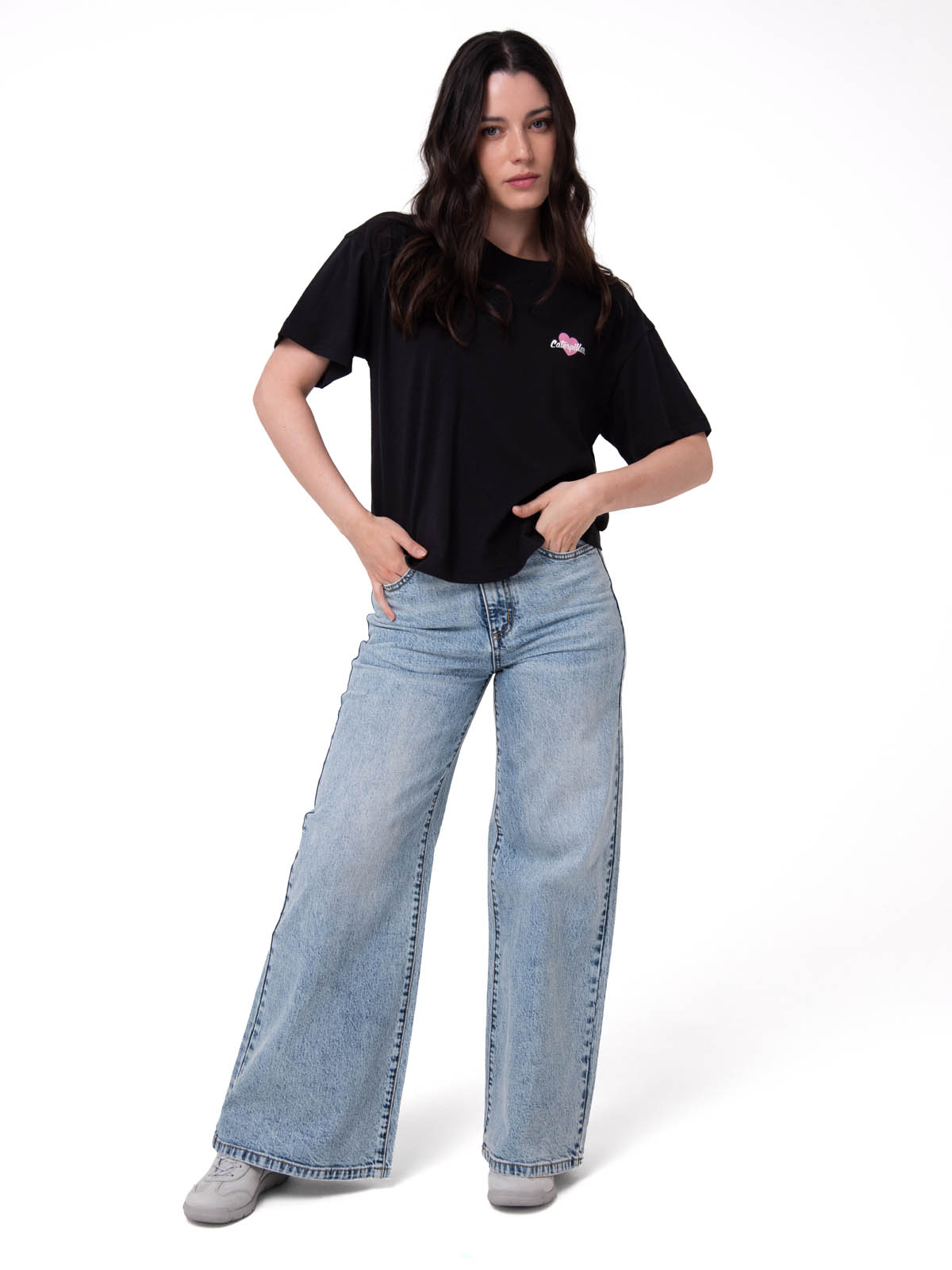 POLERA MANGA CORTA MUJER CATERPILLAR HEART BO NEGRO CAT - 5