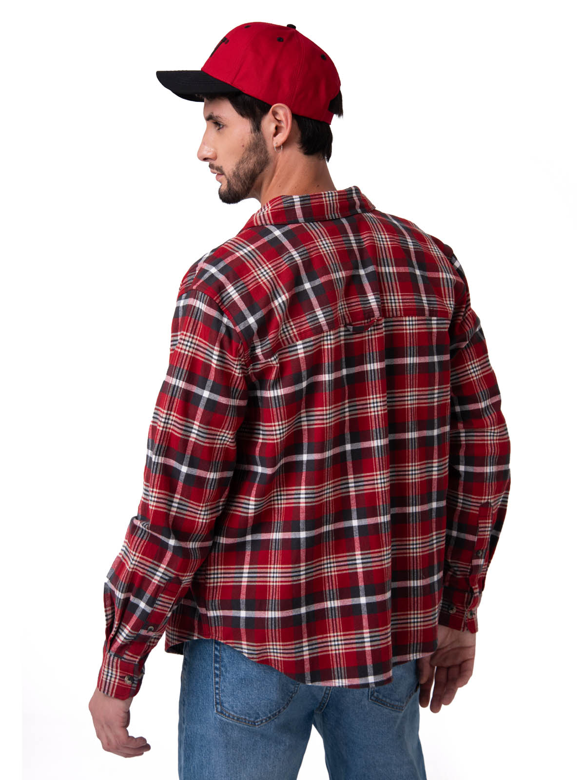 CAMISA MANGA LARGA HOMBRE CLASSIC FLANNEL ROJO CAT - 2