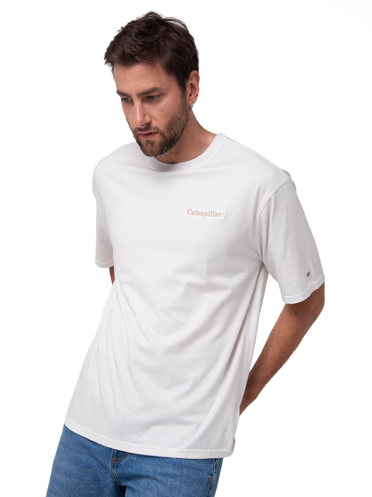 POLERA MANGA CORTA HEAVYWEIGHT RELAXED BLANCO CAT - 1