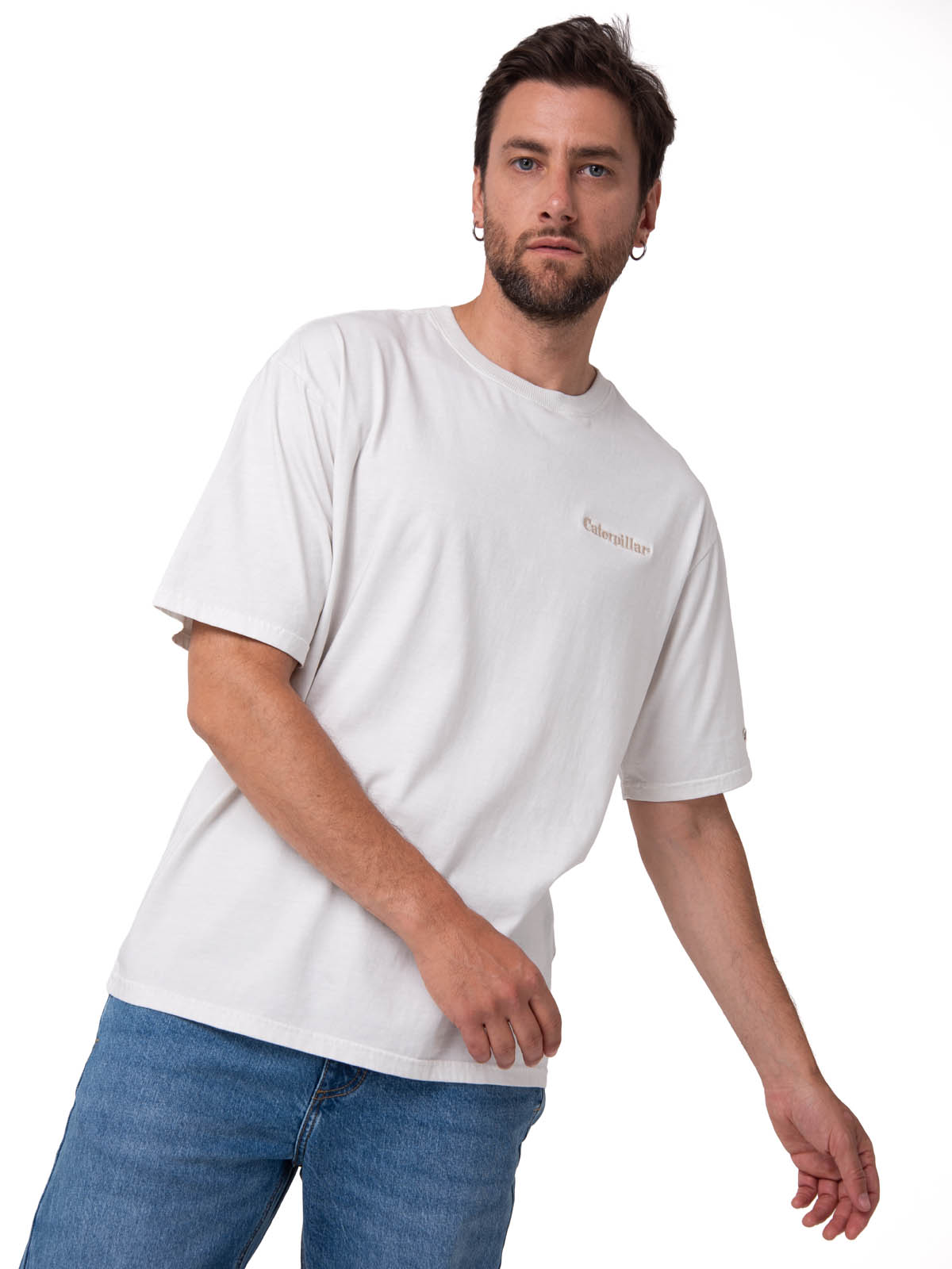 POLERA MANGA CORTA HEAVYWEIGHT RELAXED BLANCO CAT - 2