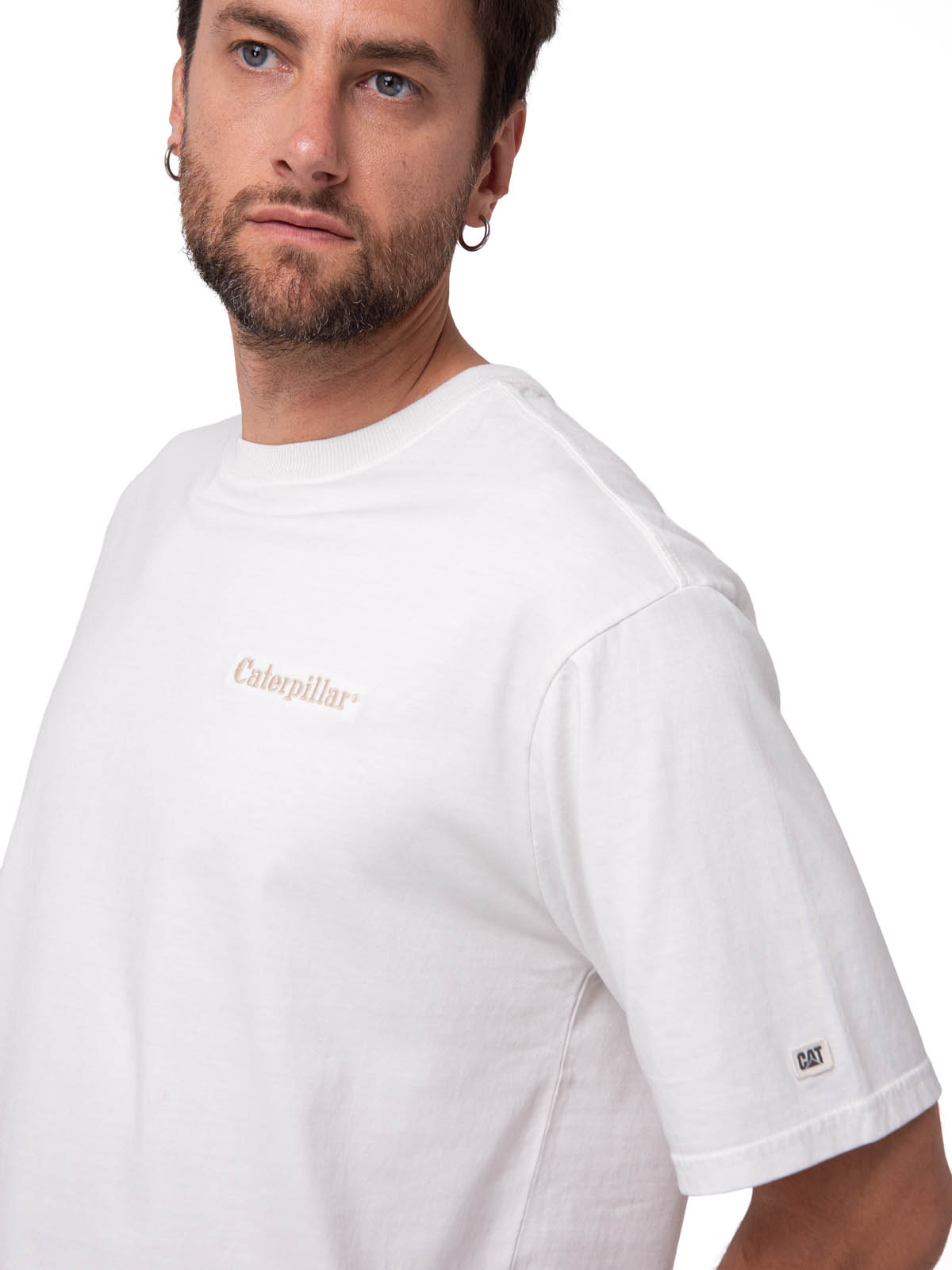 POLERA MANGA CORTA HEAVYWEIGHT RELAXED BLANCO CAT - 5