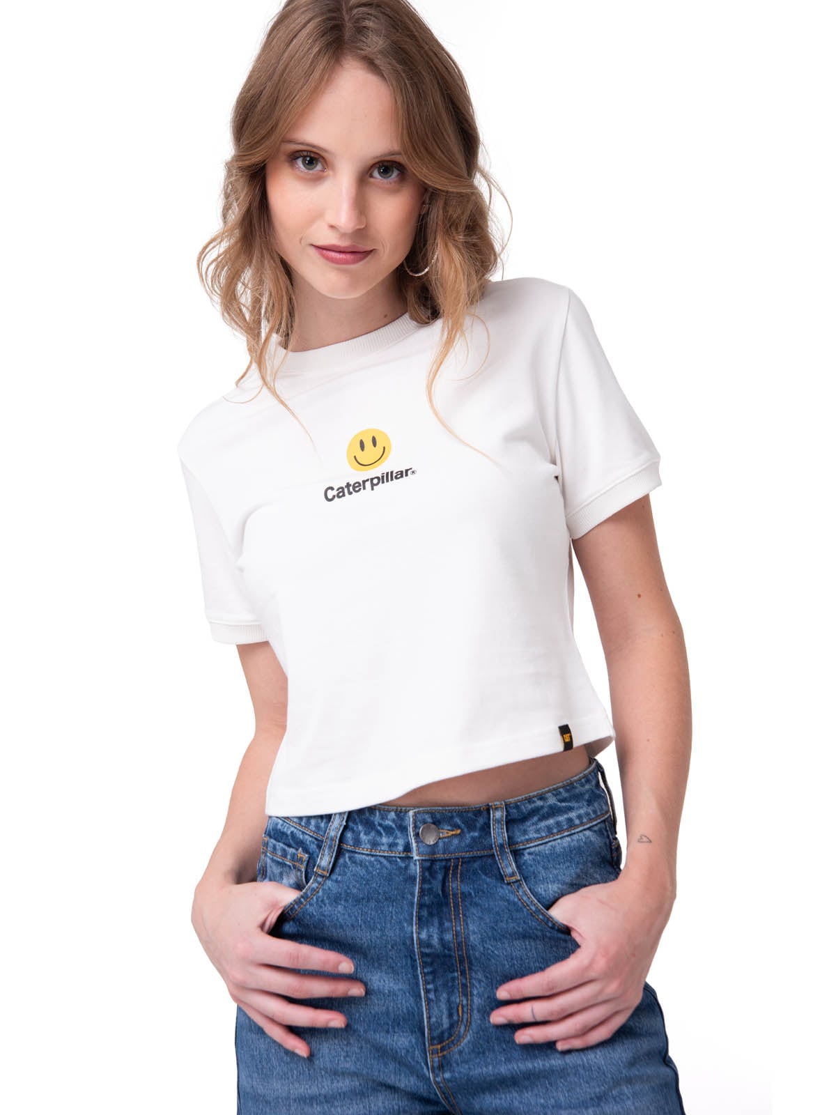 POLERA MC MUJER CATERPILLAR SMILEY C BLANCO CAT - 1