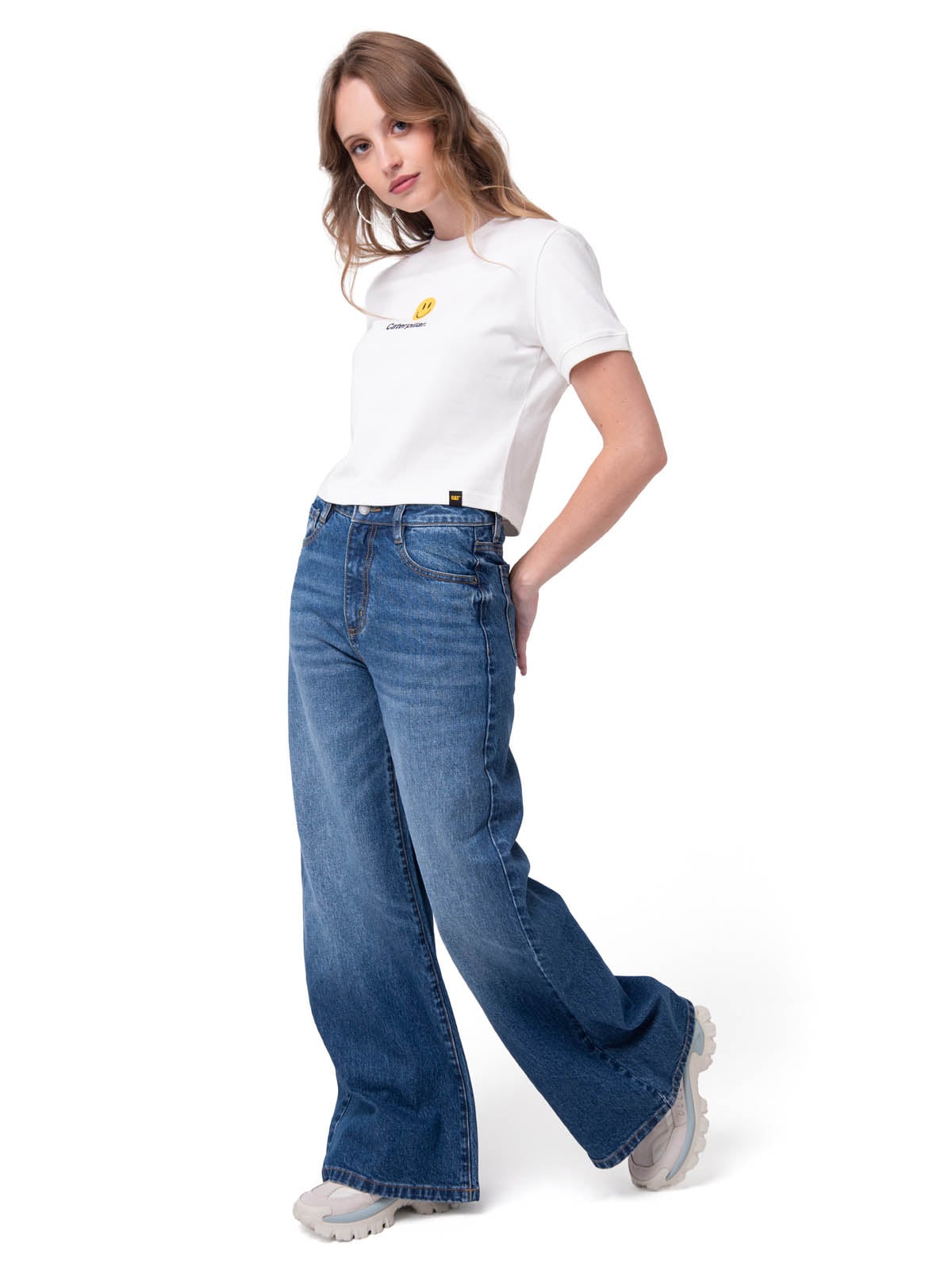 POLERA MC MUJER CATERPILLAR SMILEY C BLANCO CAT - 5