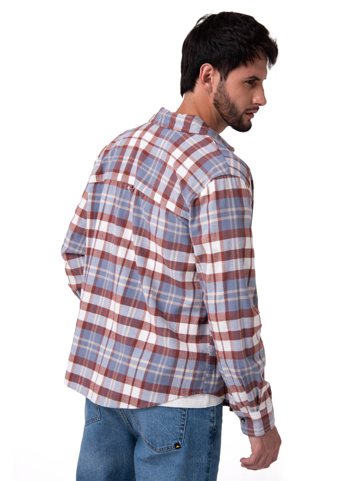 CAMISA MANGA LARGA HOMBRE CLASSIC FLANNEL CELESTE CAT - 2
