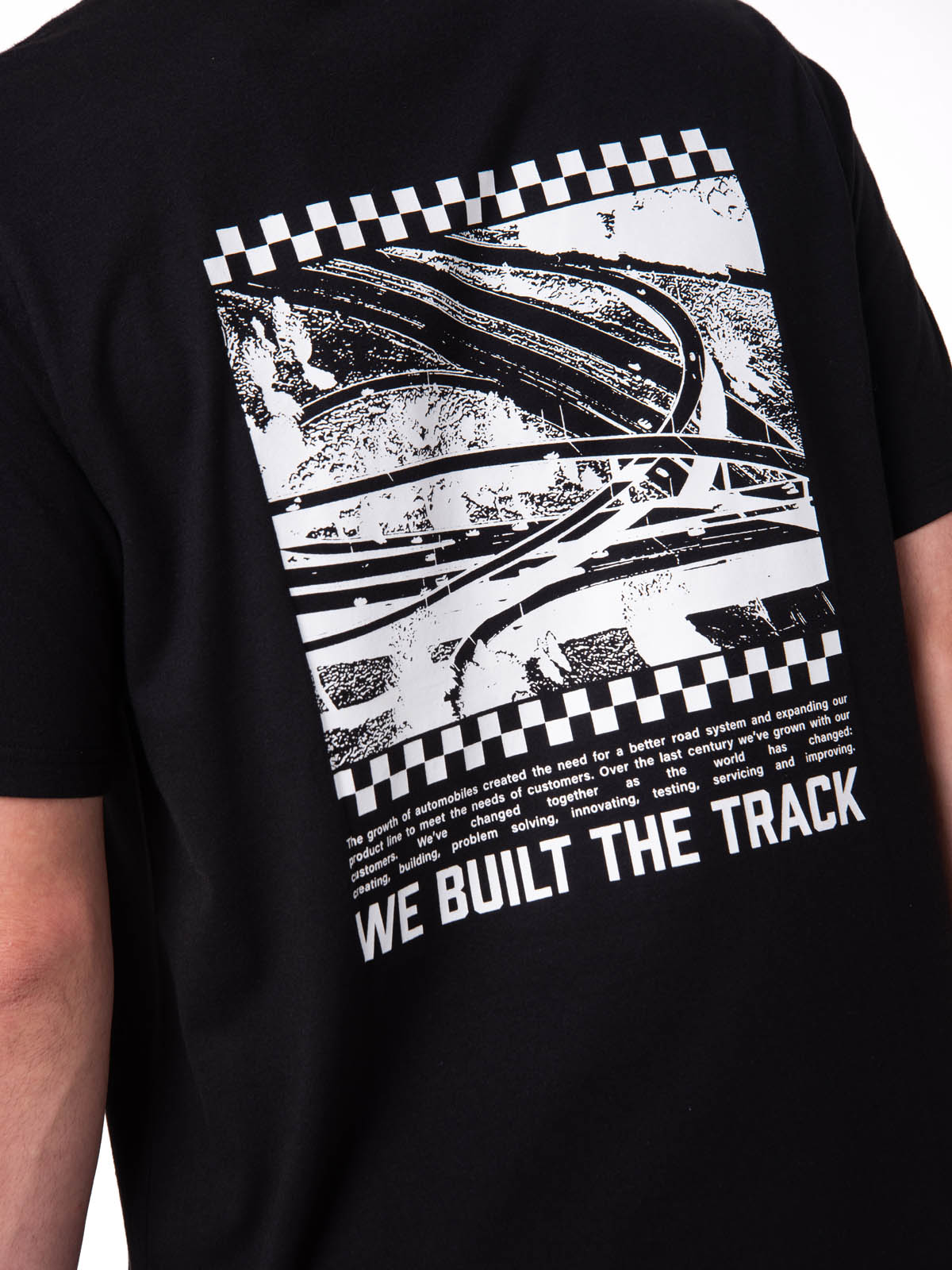 POLERA MANGA CORTA HOMBRE MOTO DISEÑO NEGRO CAT - 5