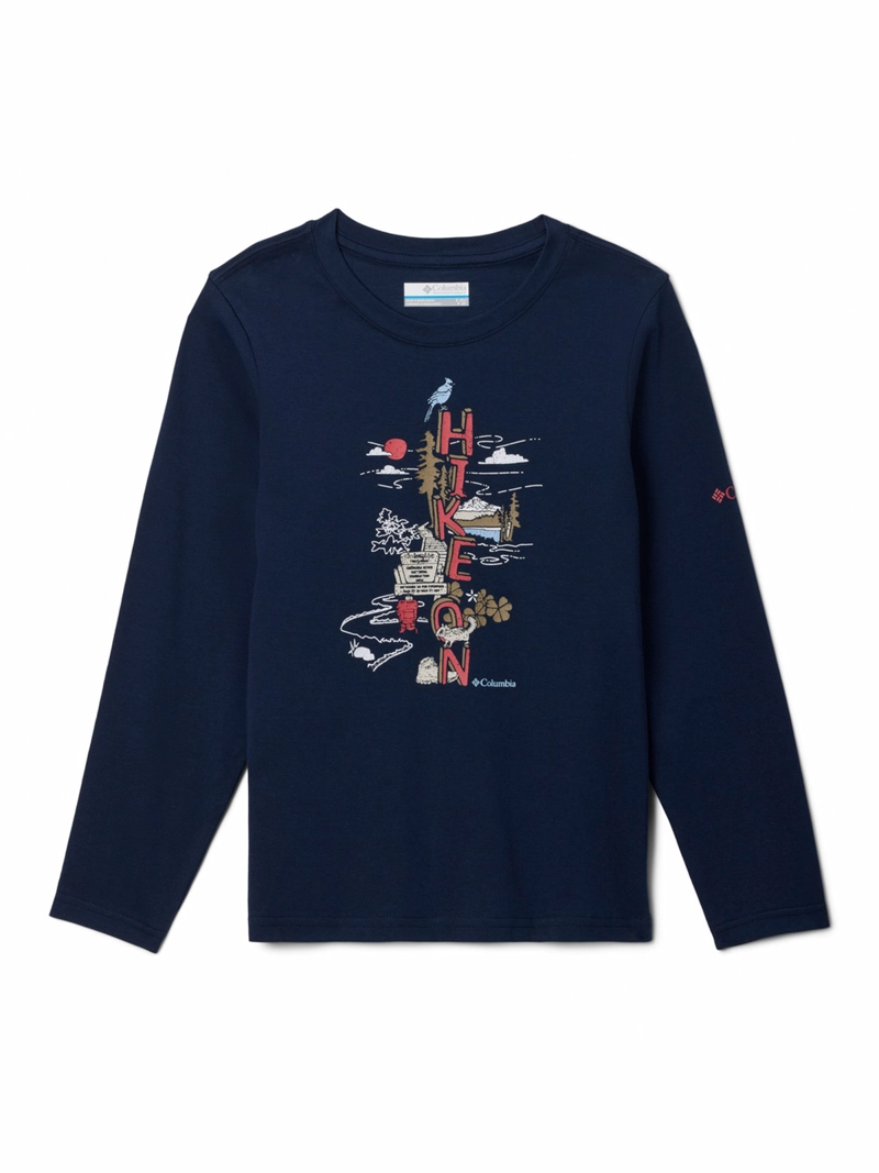 POLERA ML NIÑO DOBSON PASS GRAPHIC AZUL COLUMBIA - 1