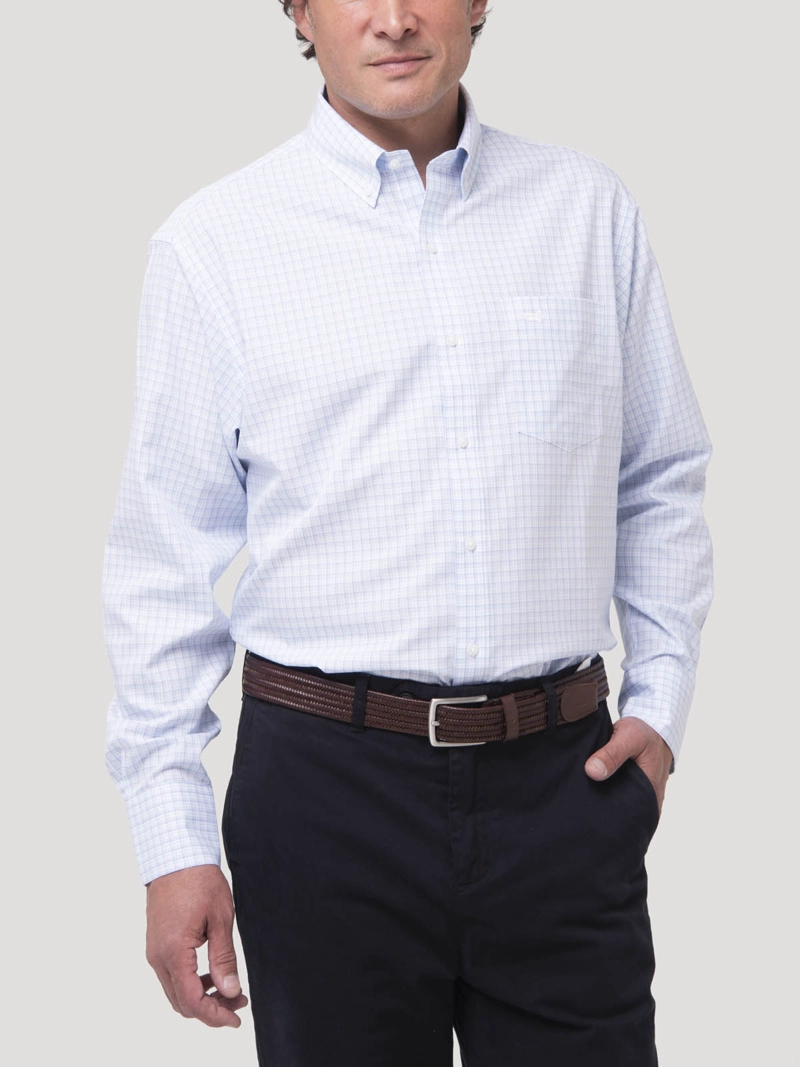 CAMISA CUELLO BUTTON-DOWN HOMBRE WF AZUL CUADROS ROCKFORD - 7