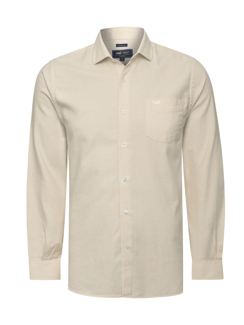 CAMISA ALGODON HOMBRE FLASQUARE BEIGE ROCKFORD - 1