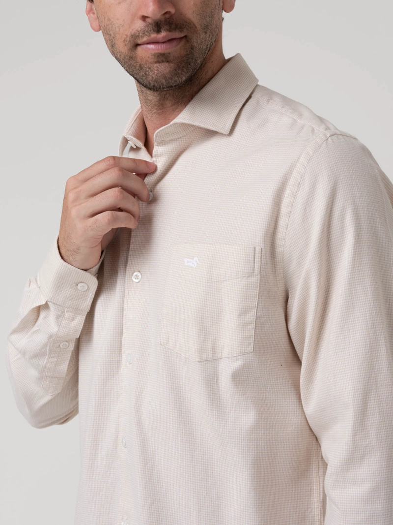 CAMISA ALGODON HOMBRE FLASQUARE BEIGE ROCKFORD - 7