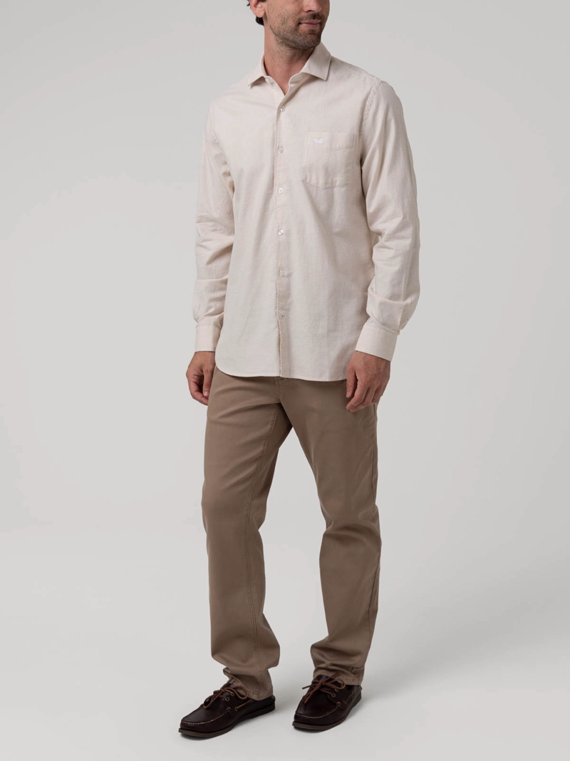 CAMISA ALGODON HOMBRE FLASQUARE BEIGE ROCKFORD - 8