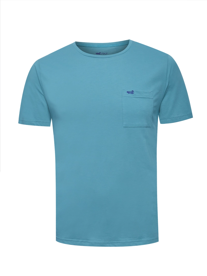 POLERA ALGODON RECICLADO HOMBRE ESSENTPOC AZUL ROCKFORD - 1