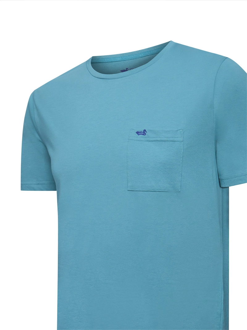 POLERA ALGODON RECICLADO HOMBRE ESSENTPOC AZUL ROCKFORD - 4
