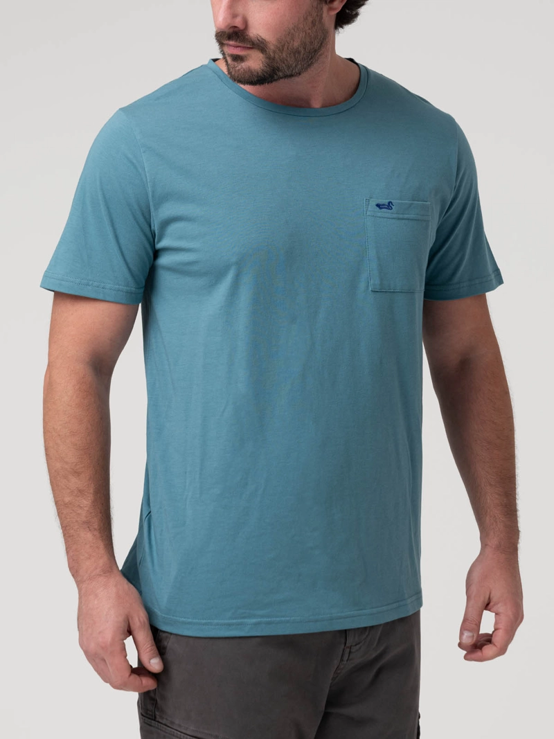 POLERA ALGODON RECICLADO HOMBRE ESSENTPOC AZUL ROCKFORD - 5