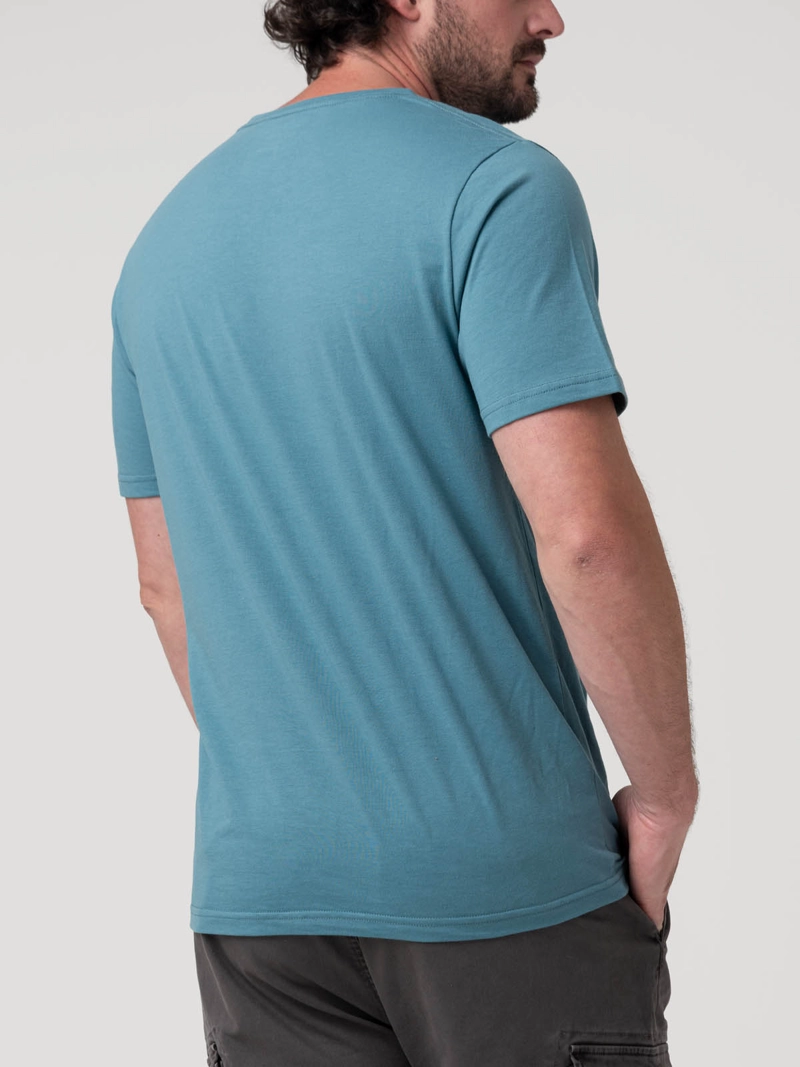 POLERA ALGODON RECICLADO HOMBRE ESSENTPOC AZUL ROCKFORD - 6